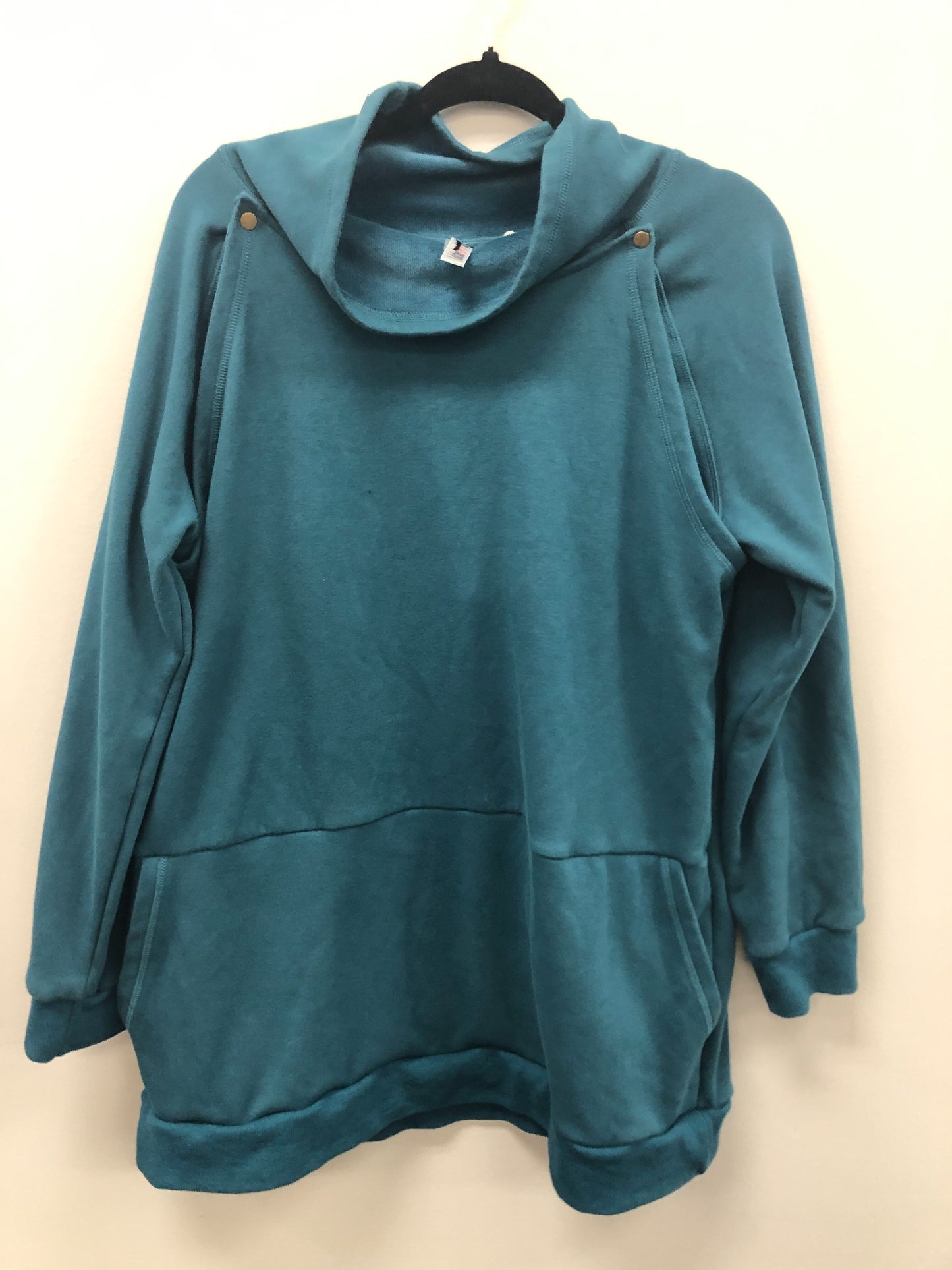 Outlet 5737 - Latched Mama Harbor Snap Nursing Pullover - Peacock - 2X