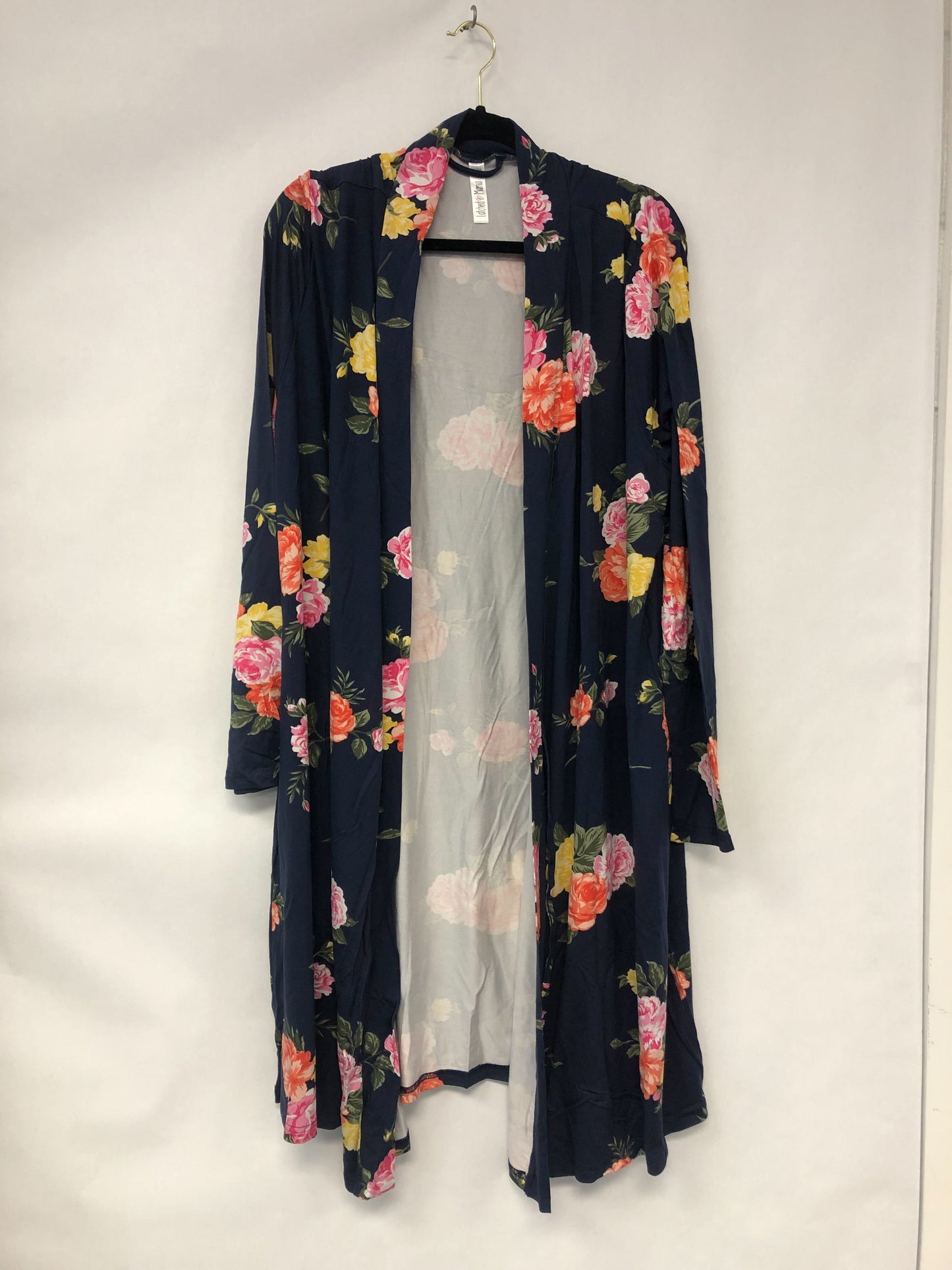 Outlet 6191 - Latched Mama Maternity Labor Nursing Robe - Navy English Garden - 4X/5X