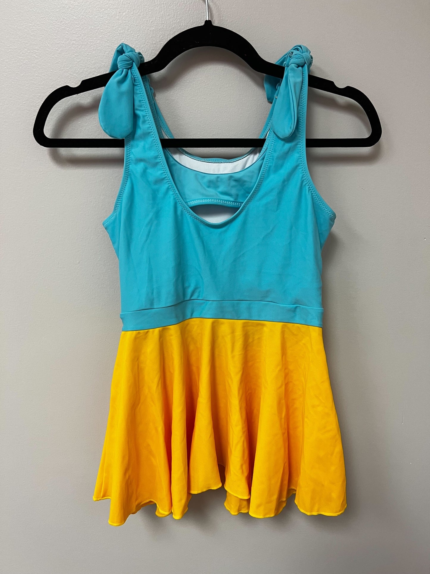 Outlet 5478 - Latched Mama Peplum Nursing Swim Tank - Sky Blue/Pineapple - Extra Small