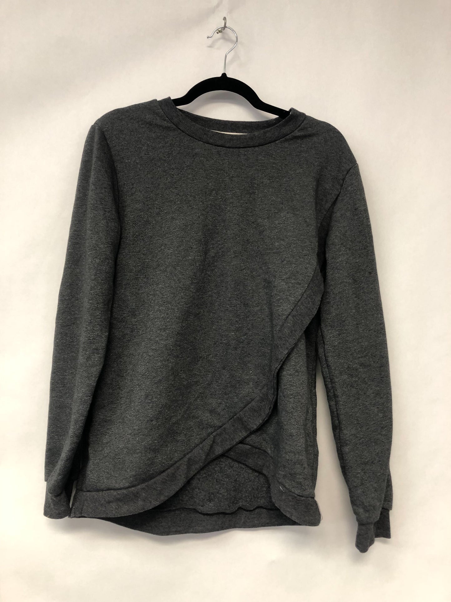 Outlet 6204 - Latched Mama Lightweight Petal Nursing Crewneck - Slate Fleece - Medium