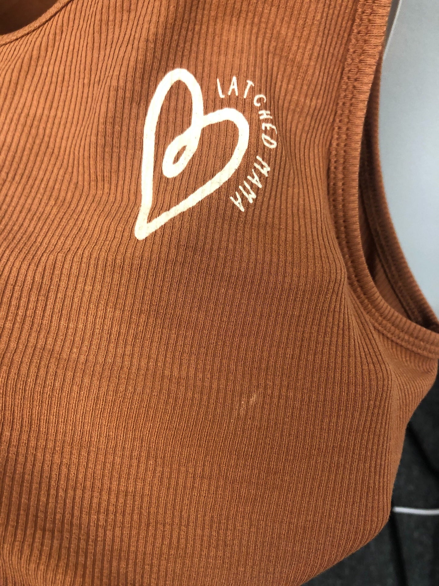 Outlet 5669 - Latched Mama Love Ribbed Nursing Tank - Copper - Large