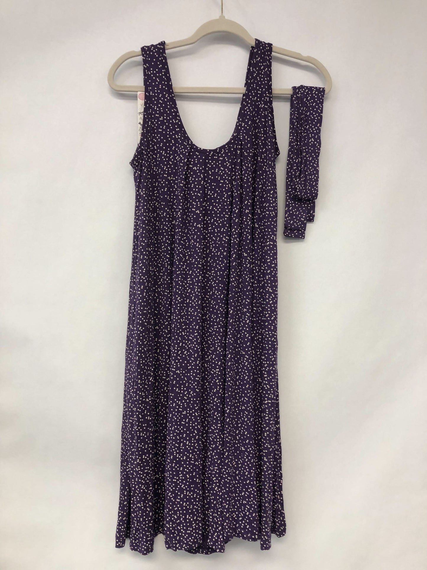 Outlet 6147 - Latched Mama Printed Nursing Romper - Purple Dots - Petite