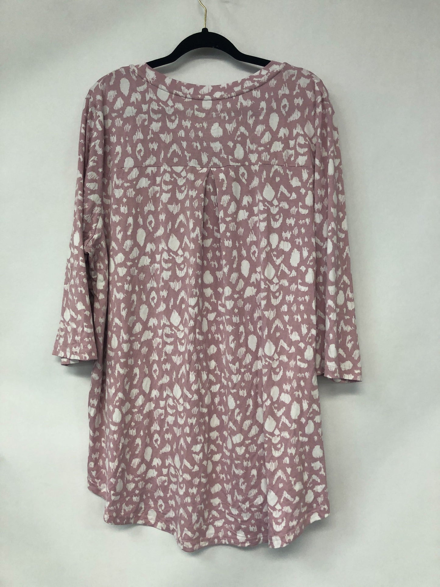 Outlet 6115 - Latched Mama 3/4 Sleeve Scoop Neck Nursing Top 2.0 - Wild Pink - 2X
