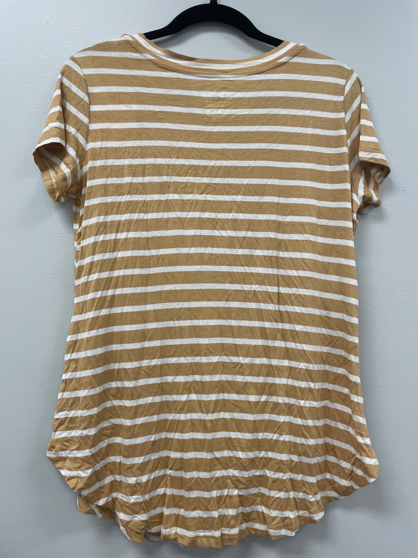 Outlet 5583 - Printed V-Neck Boyfriend Nursing Tee - Mustard Stripe - Small
