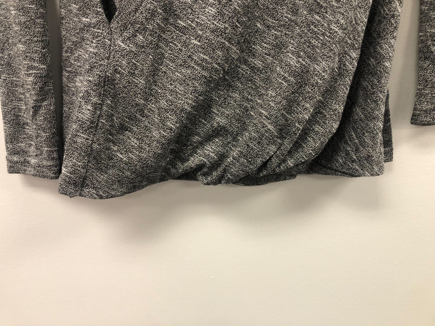 Outlet 5532 - Latched Mama Tie-Front Nursing Sweater - Dark Heathered Charcoal - Extra Small