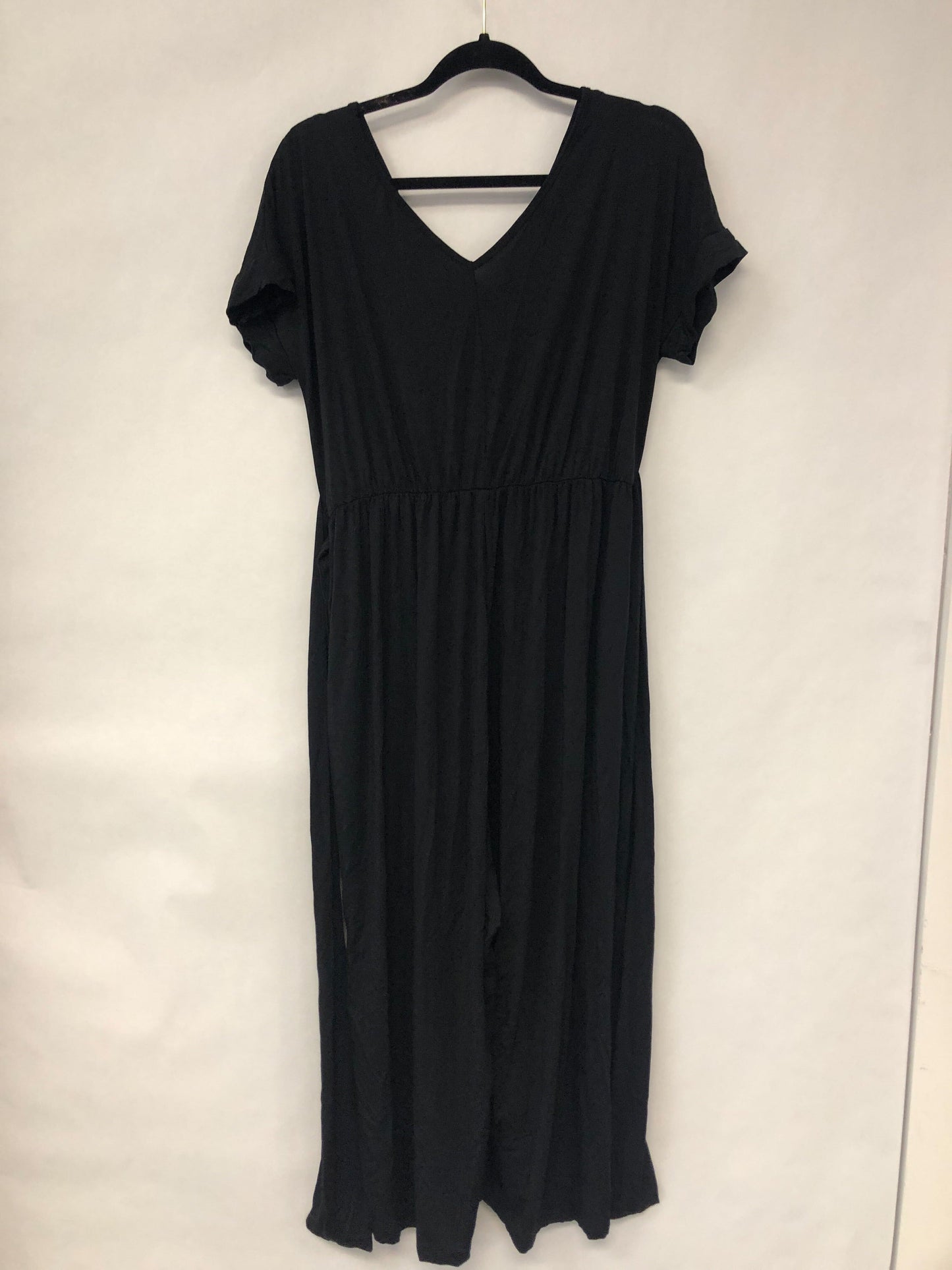 Outlet 6268 - Latched Mama V-Neck Nursing Jumpsuit - Black - Extra Large