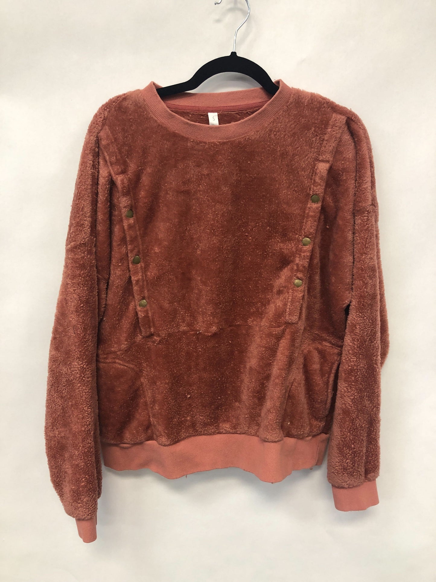 Outlet 6066 - Latched Mama Fleece Snap Nursing Pullover - Dark Mauve - Small