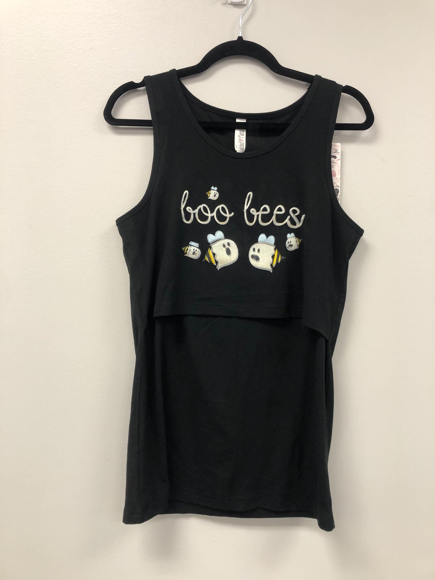 Outlet 5948 - Latched Mama Ribbed Nursing Tank - Glow Boo-Bees - Large