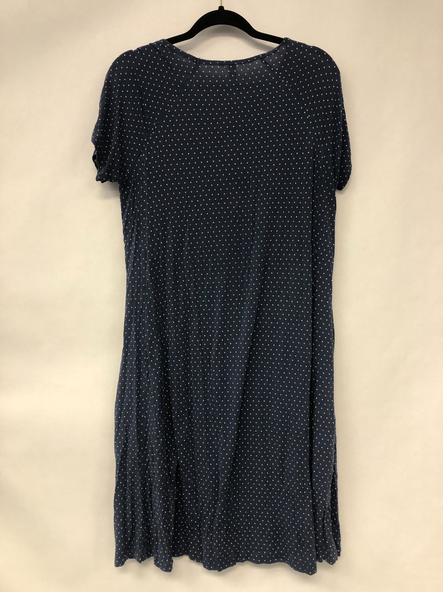 Outlet 6190 - Latched Mama Drawstring Midi Nursing Dress - Blue Grey Dots - Large