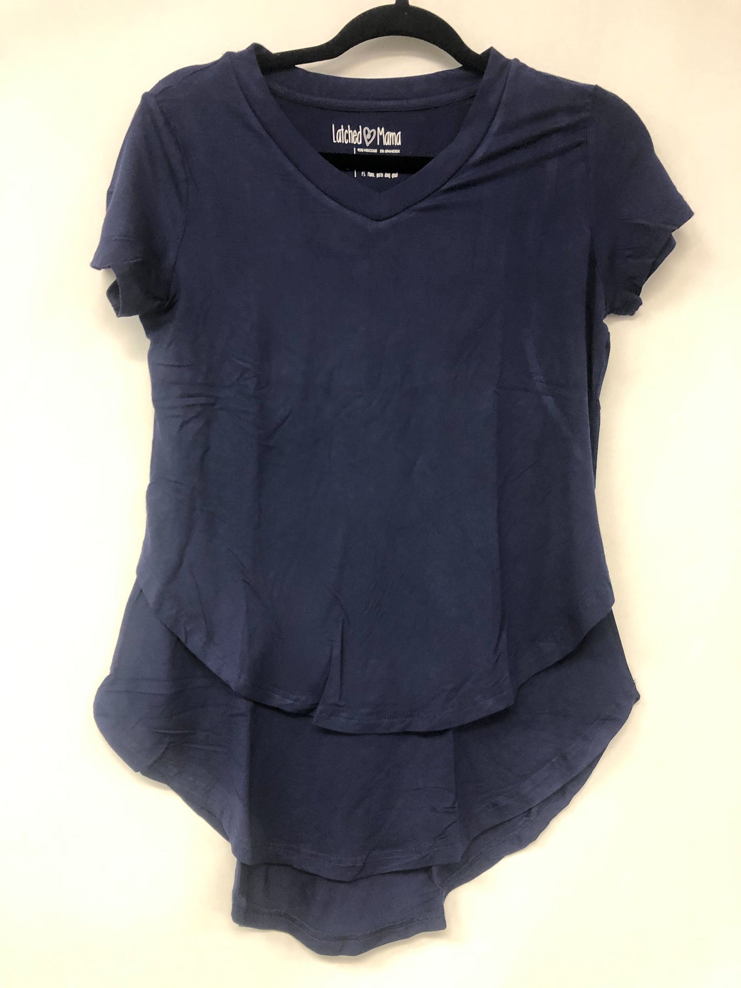 Outlet 6177 - Latched Mama V-Neck Nursing Tee 2.0 - Navy - Extra Small