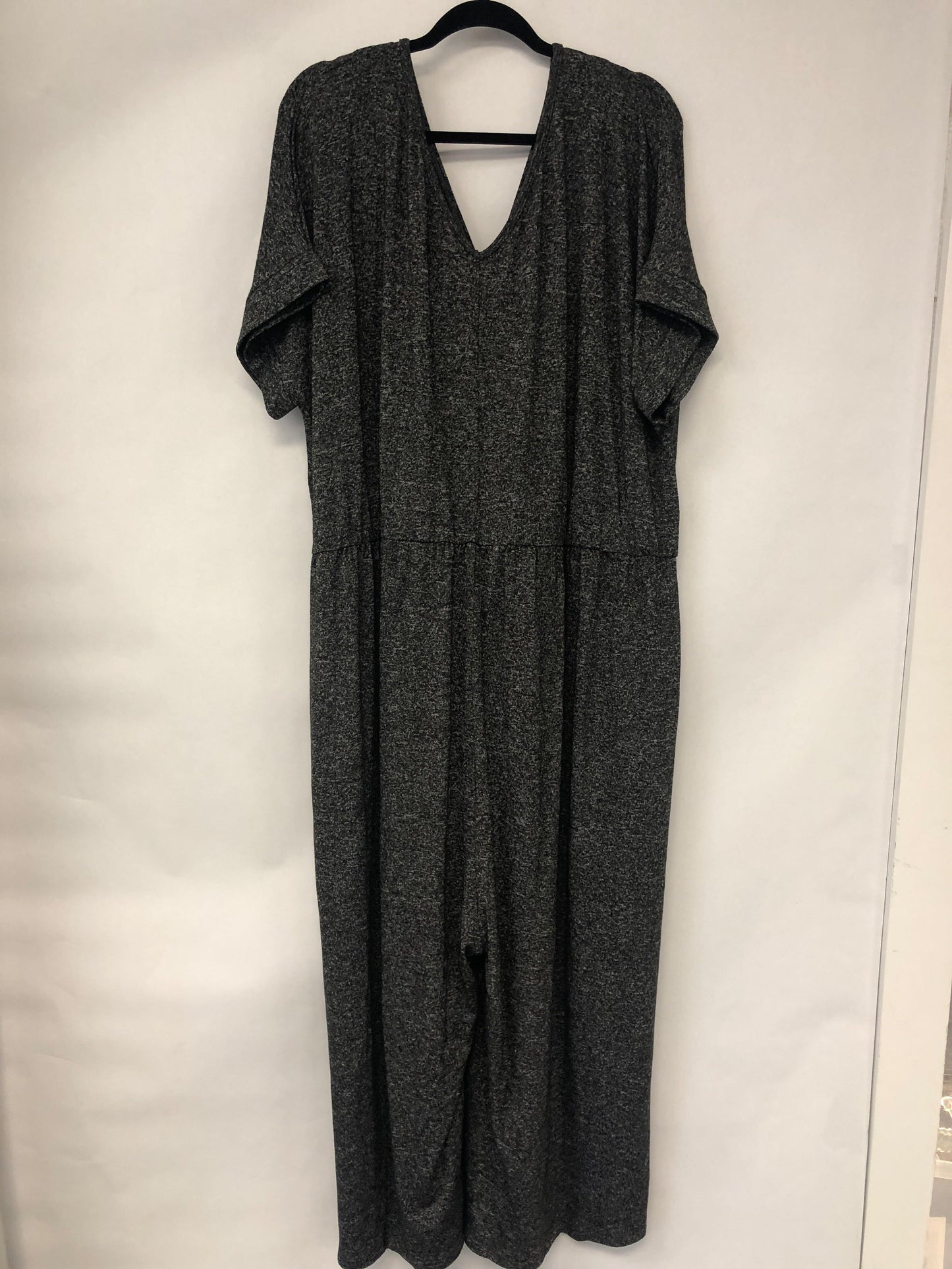 Outlet 6124 - Latched Mama Sweater Nursing Jumpsuit - Salt and Pepper - 4X