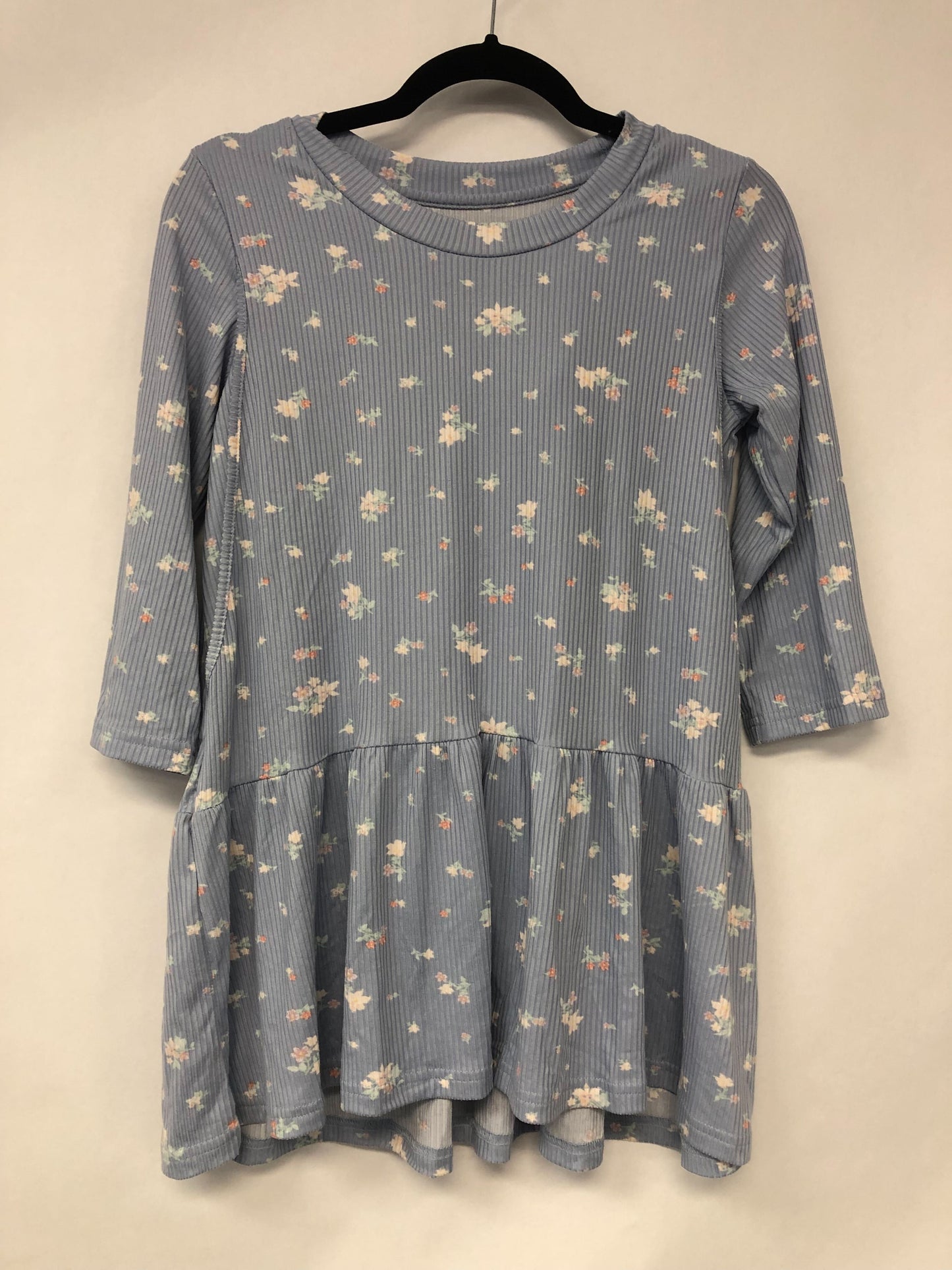 Outlet 6141 - Latched Mama 3/4 Sleeve Babydoll Nursing Tee - Powder Blue Floral - Medium