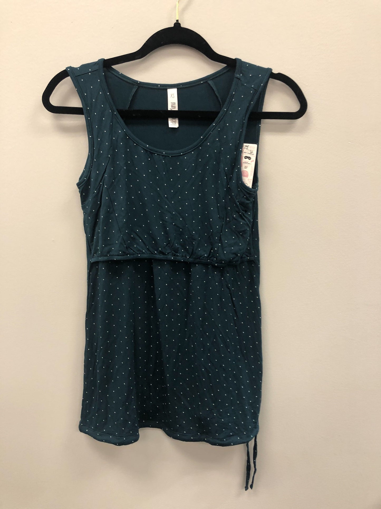 Outlet 5823 - Latched Mama Active Nursing Tank - Teal Dots - Extra Small