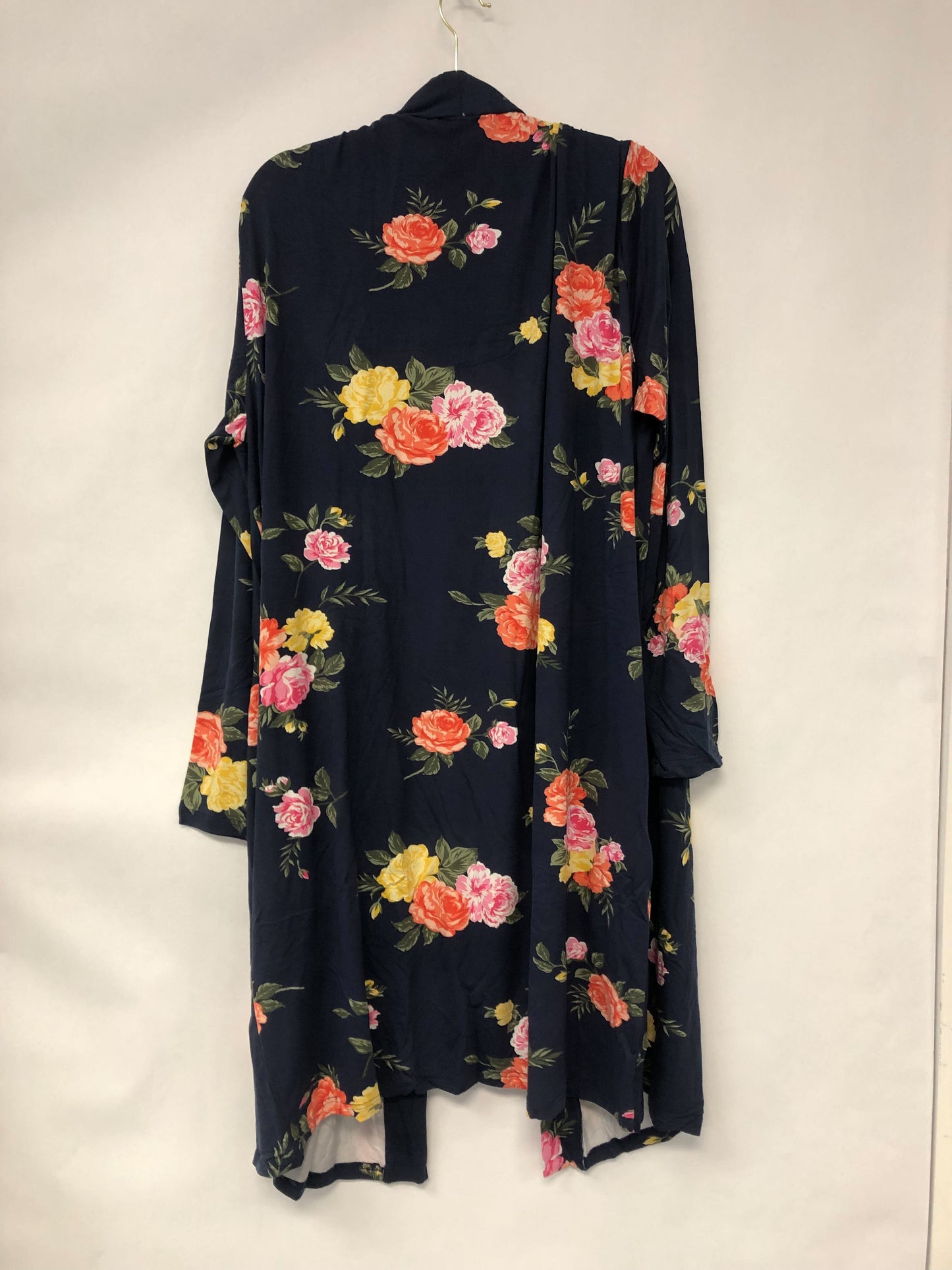 Outlet 6191 - Latched Mama Maternity Labor Nursing Robe - Navy English Garden - 4X/5X