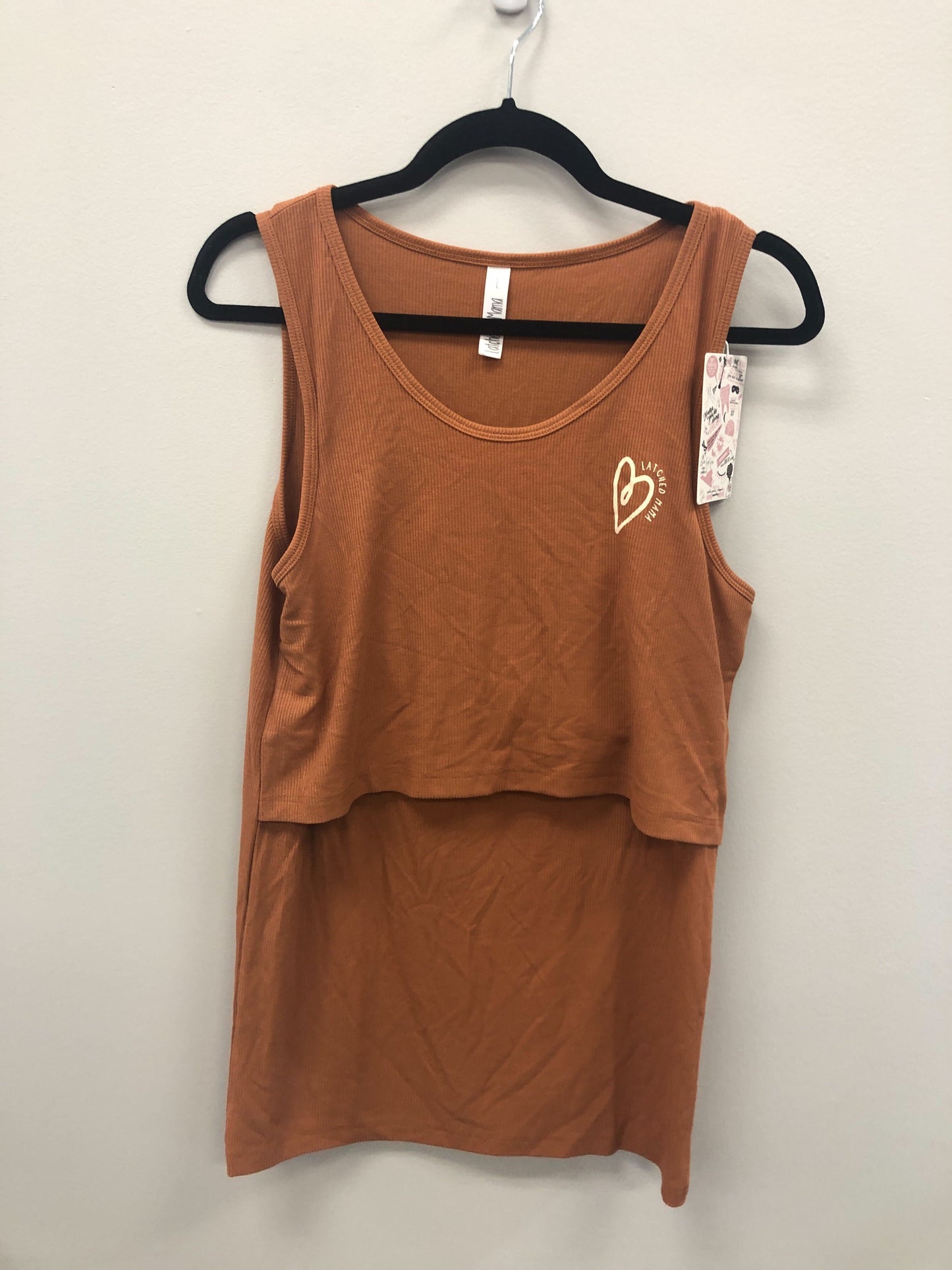 Outlet 5669 - Latched Mama Love Ribbed Nursing Tank - Copper - Large