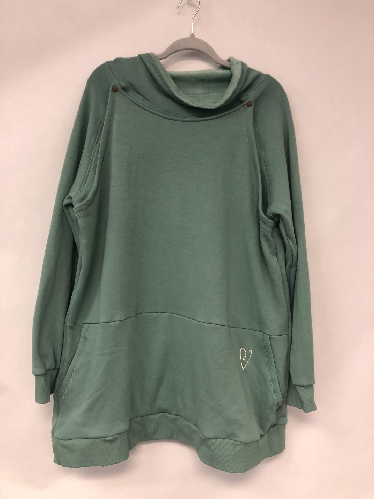Outlet 6084 - Latched Mama Embroidered Harbor Snap Nursing Pullover - Seafoam - 3X