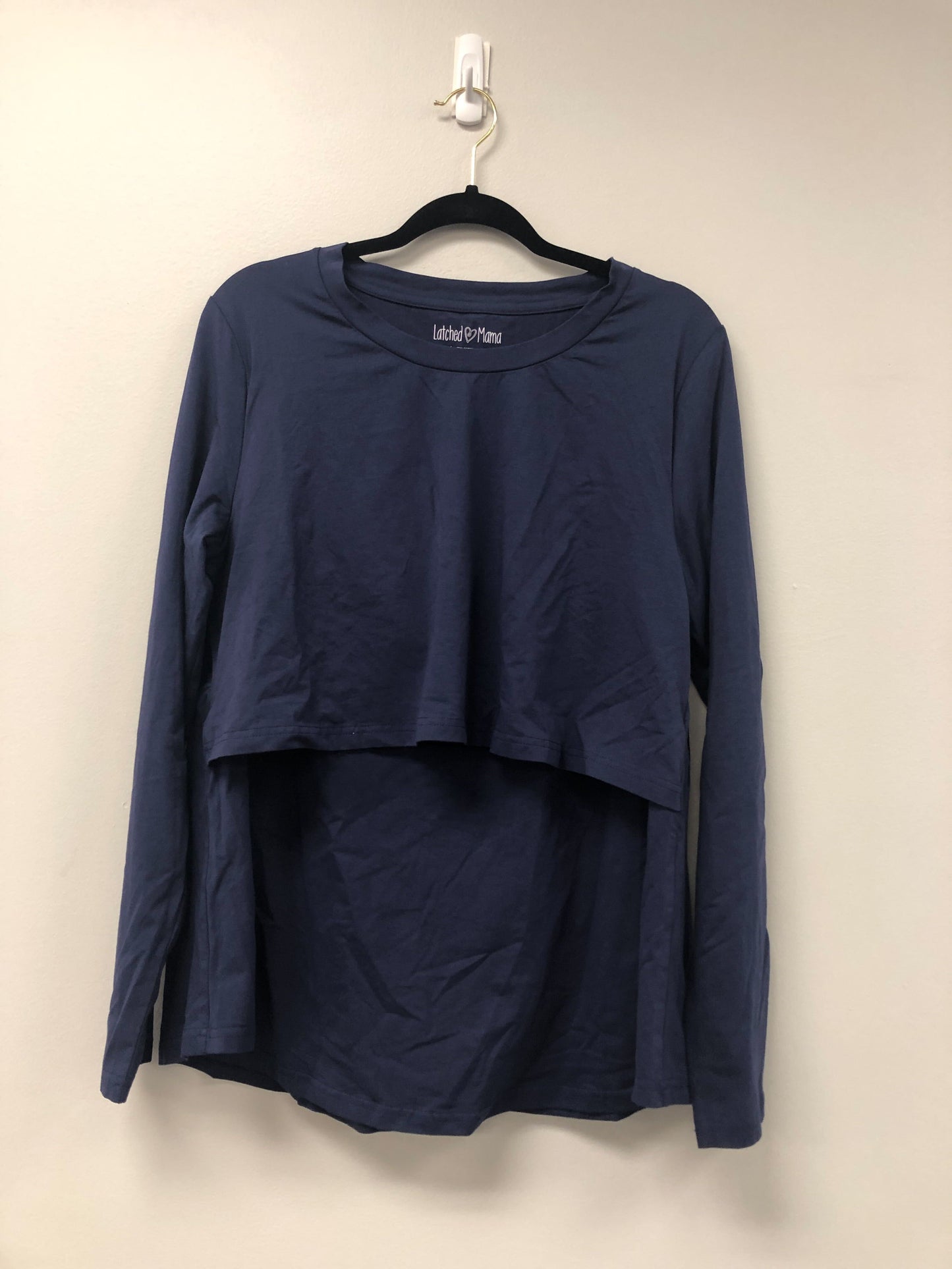 Outlet 6002 - Latched Mama Long Sleeve Cotton Swing Tee - Navy - 1X