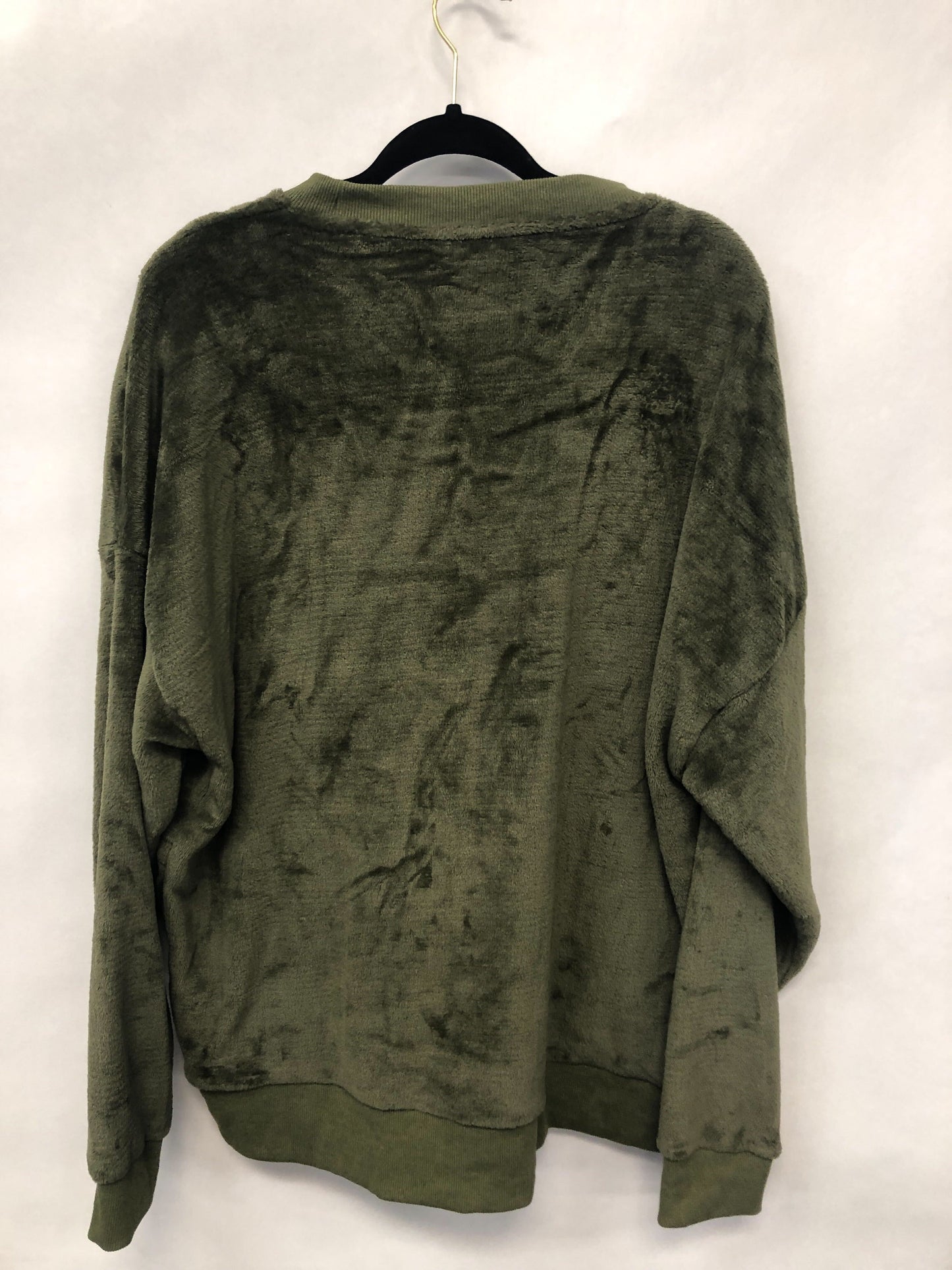 Outlet 6068 - Latched Mama Fleece Snap Nursing Pullover - Olive - 1X