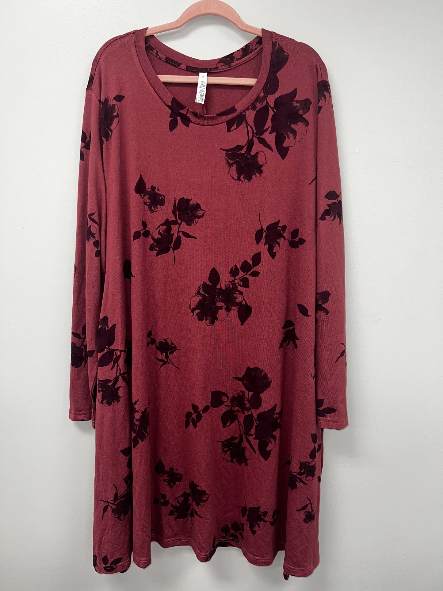 Outlet 5689 - Latched Mama Sweater Nursing Dress - Rosewood Floral - 3X