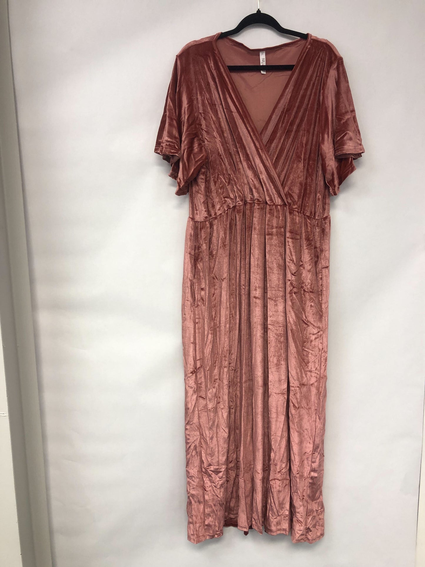 Outlet 6025 - Latched Mama Velour Nursing Maxi - Dusty Rose - 3X