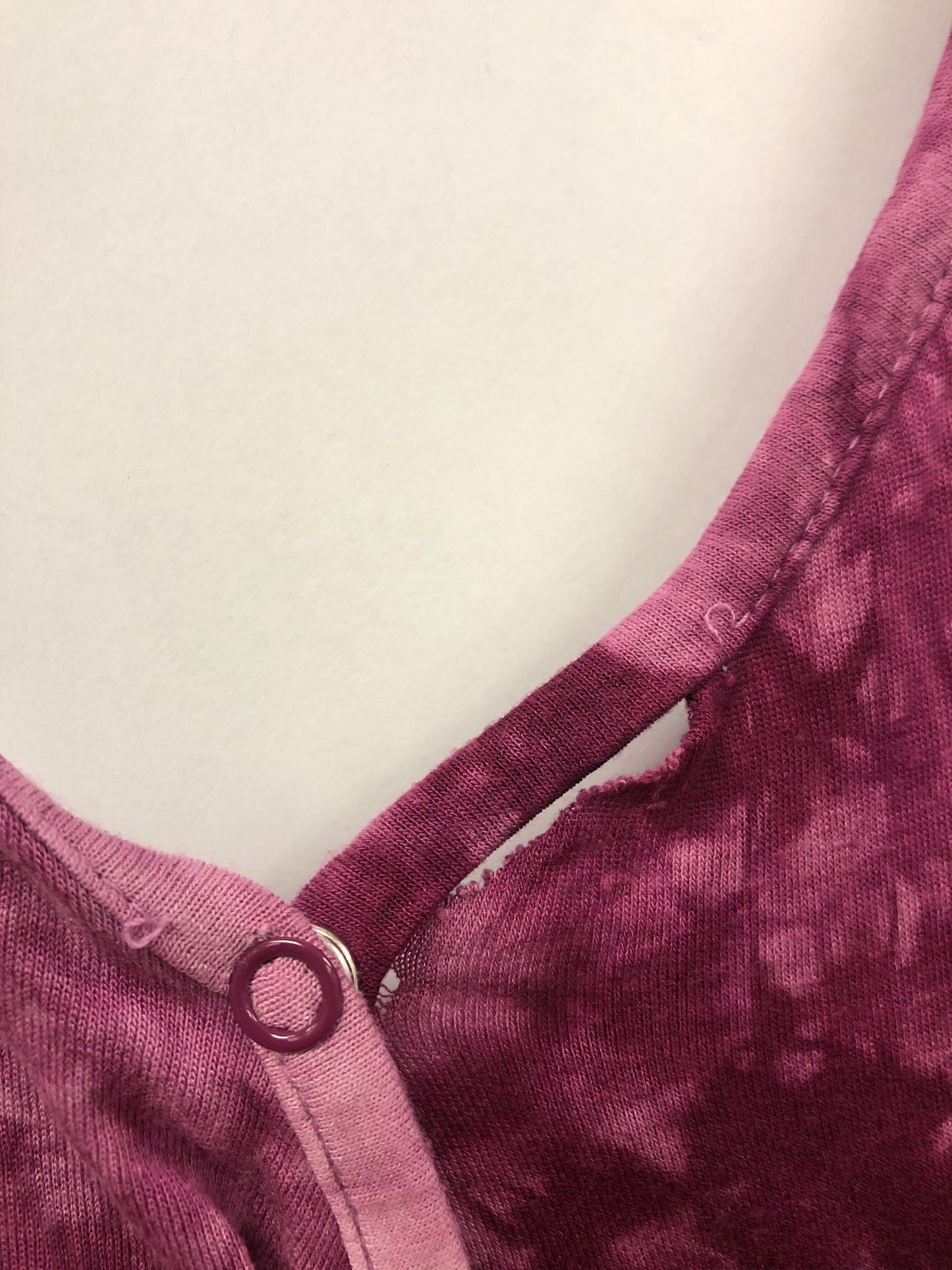 Outlet 5543 - Latched Mama V-Neck Nursing Jumpsuit - Sangria Tie Dye - 3X