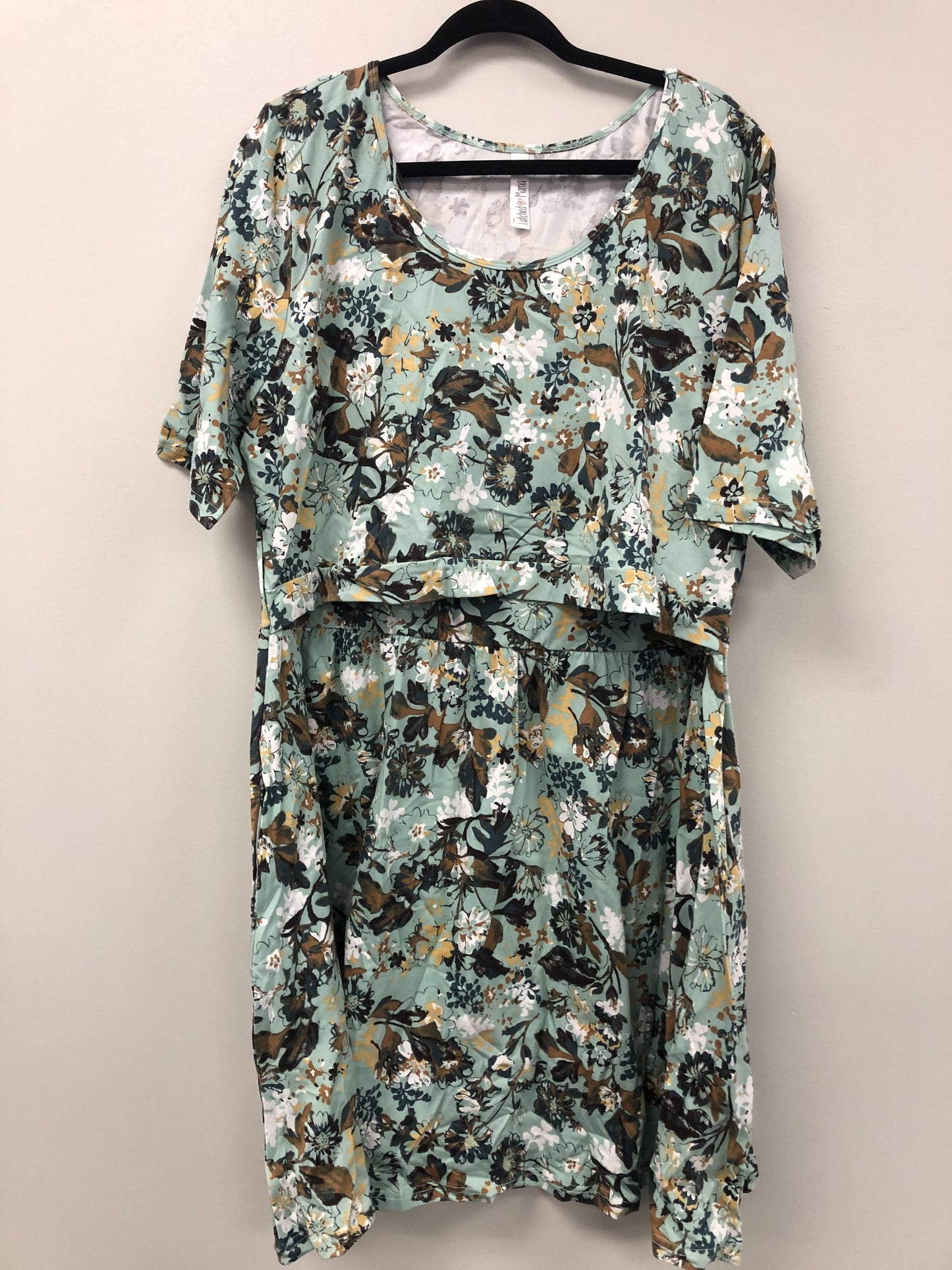 Outlet 5944 - Latched Mama Classic Cotton Nursing Dress - Freshwater - 3X