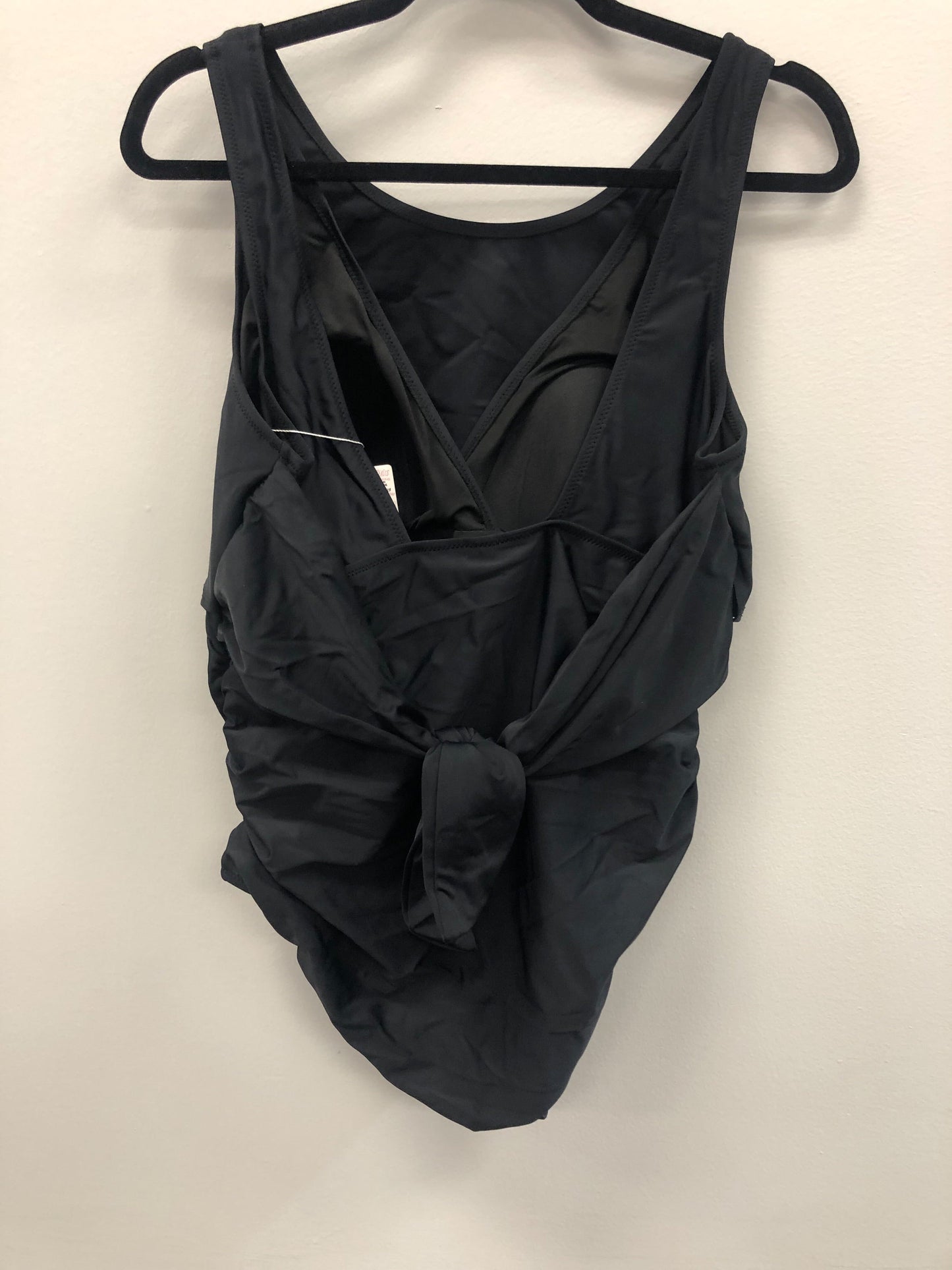 Outlet 5819 - Latched Mama Tie Back Nursing Swim One Piece - Black - Extra Large