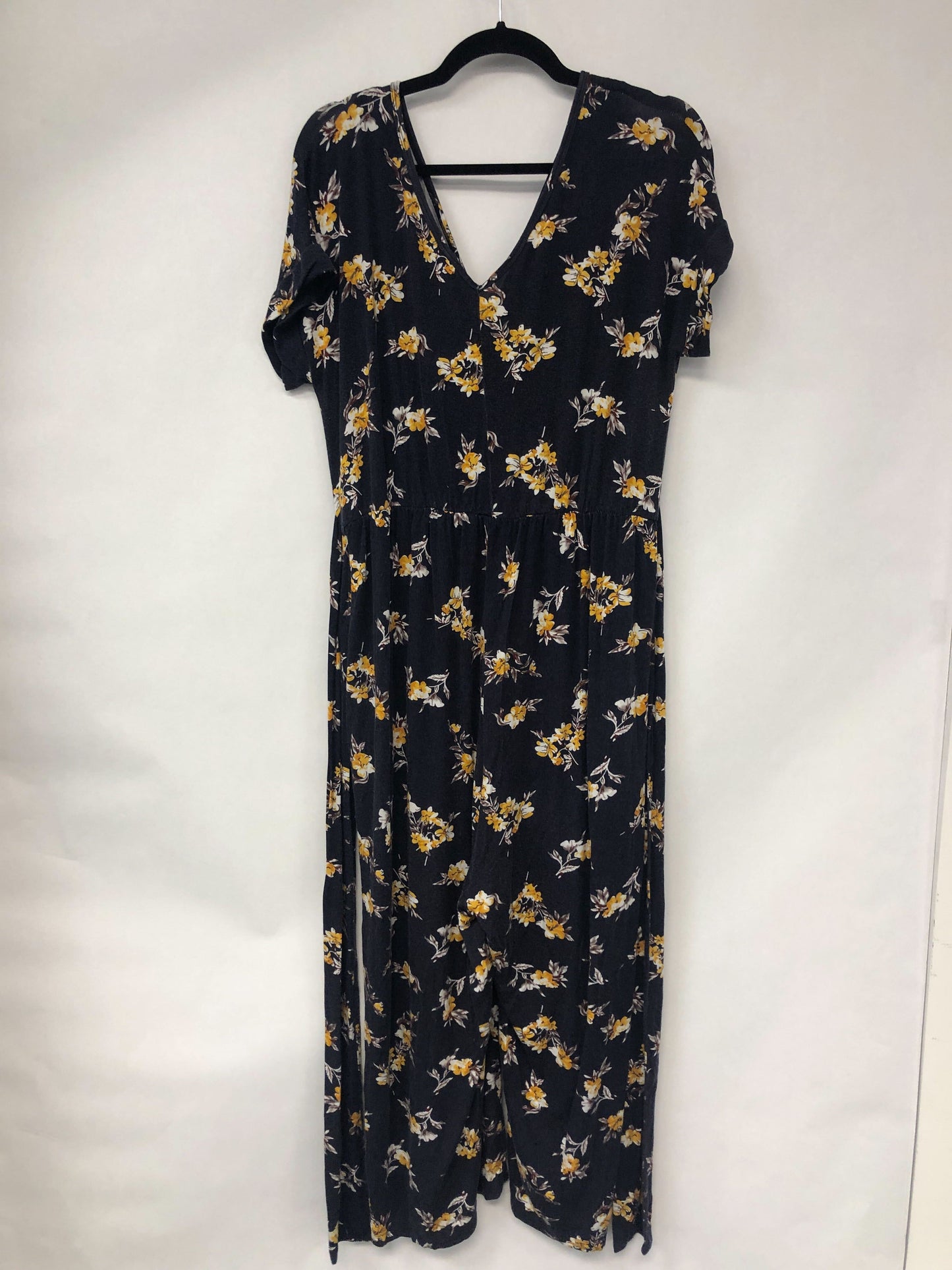 Outlet 6096 - Latched Mama V-Neck Nursing Jumpsuit - Canary Blooms - Extra Large
