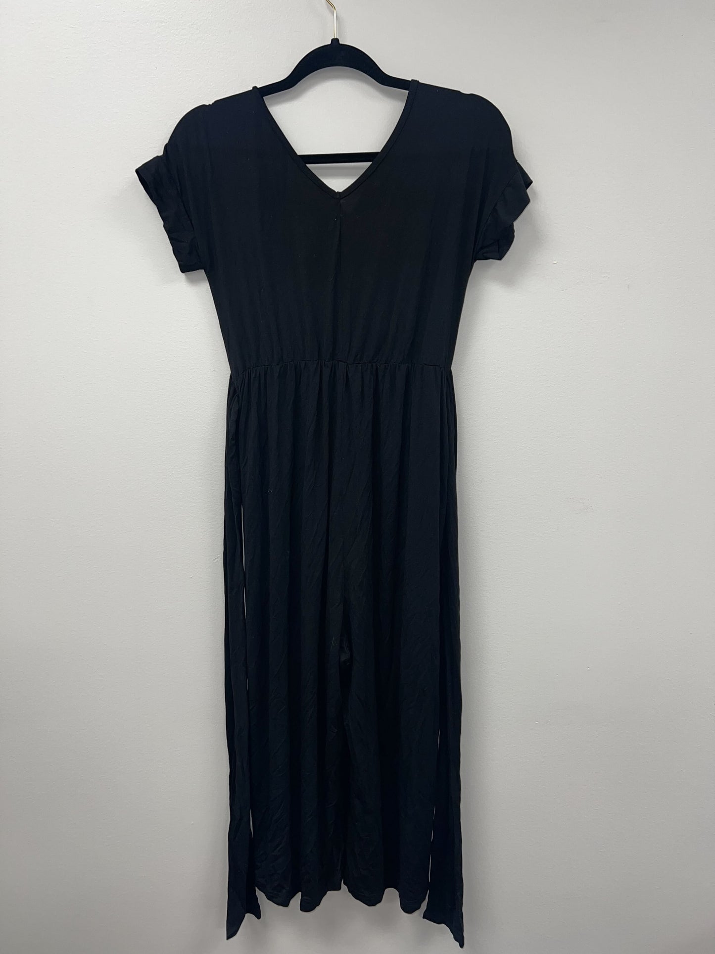 Outlet 5686 - Latched Mama V-Neck Nursing Jumpsuit - Black - Small