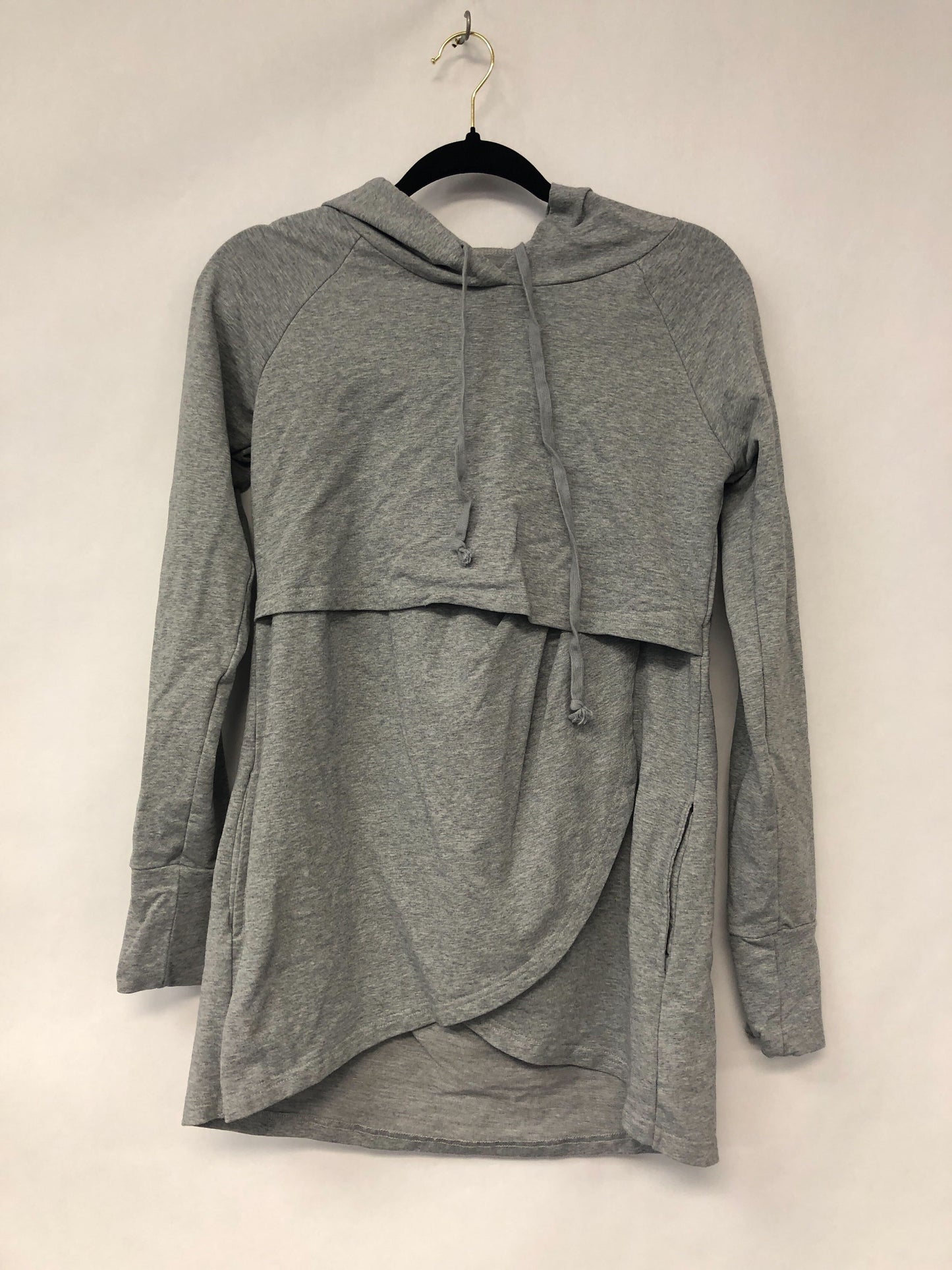 Outlet 6259 - Latched Mama Petal Front Nursing Hoodie 2.0 - Heather Grey - Extra Small