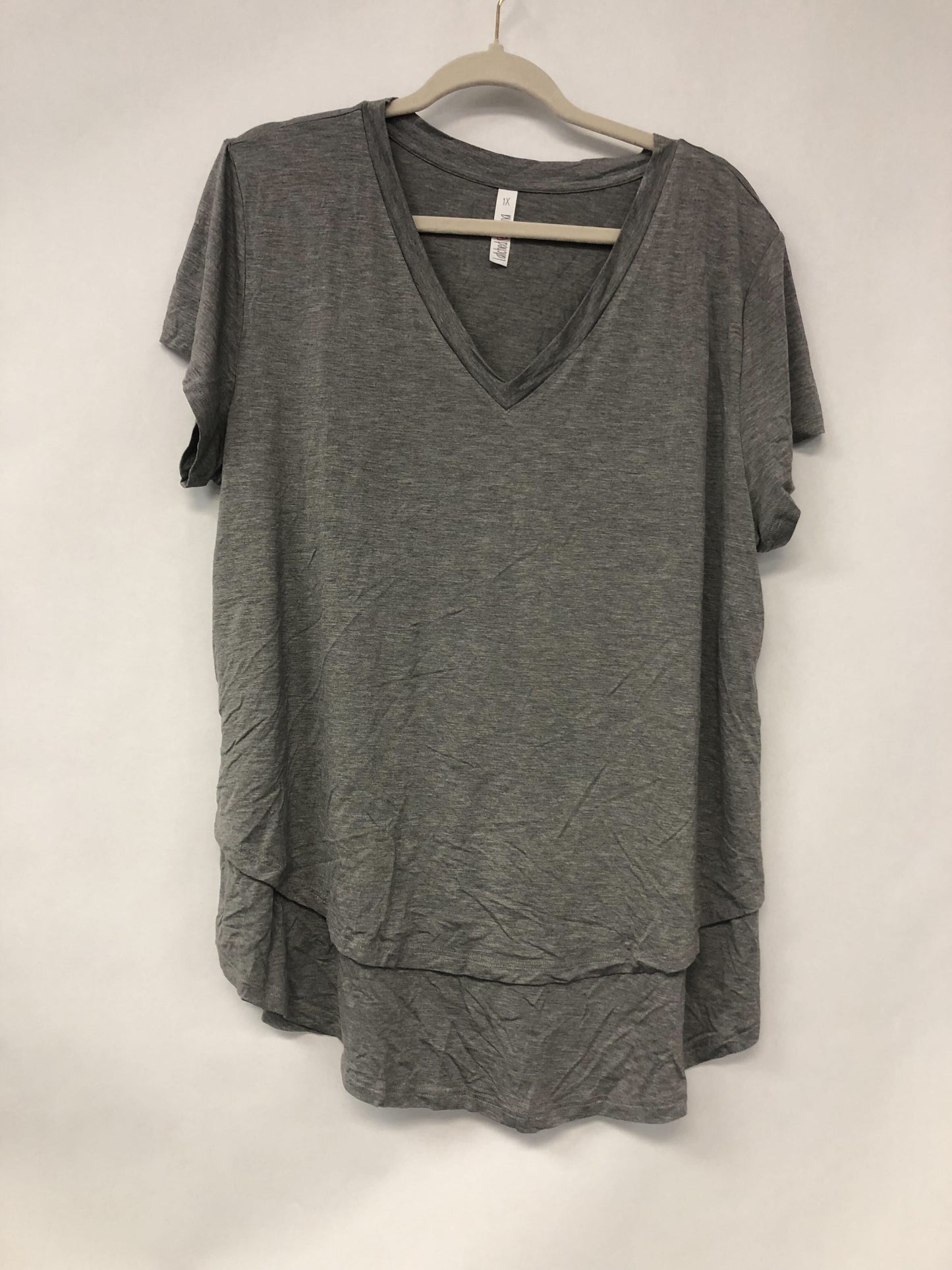 Outlet 6182 - V-Neck Boyfriend Nursing Tee - Light Grey - 1X