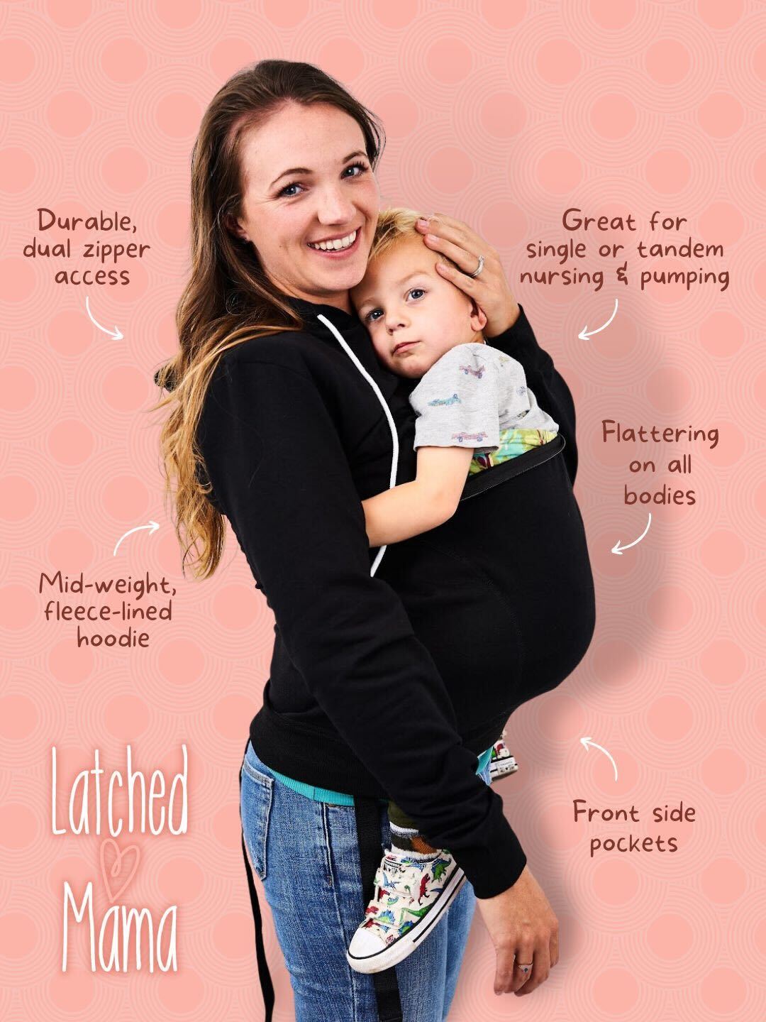 Latched Mama Classic Zipper Nursing Hoodie - Final Sale