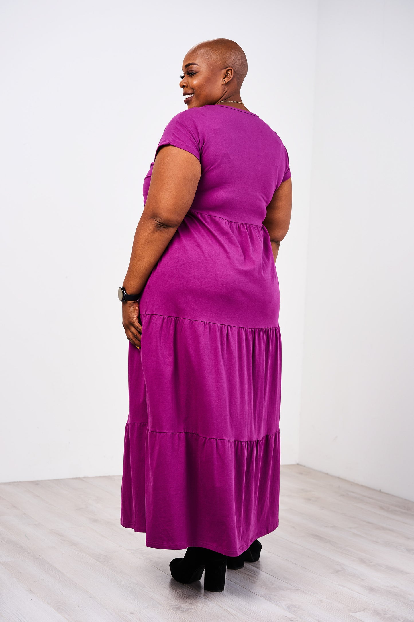 Latched Mama Cotton Tiered T-Shirt Maxi Dress - Last Chance