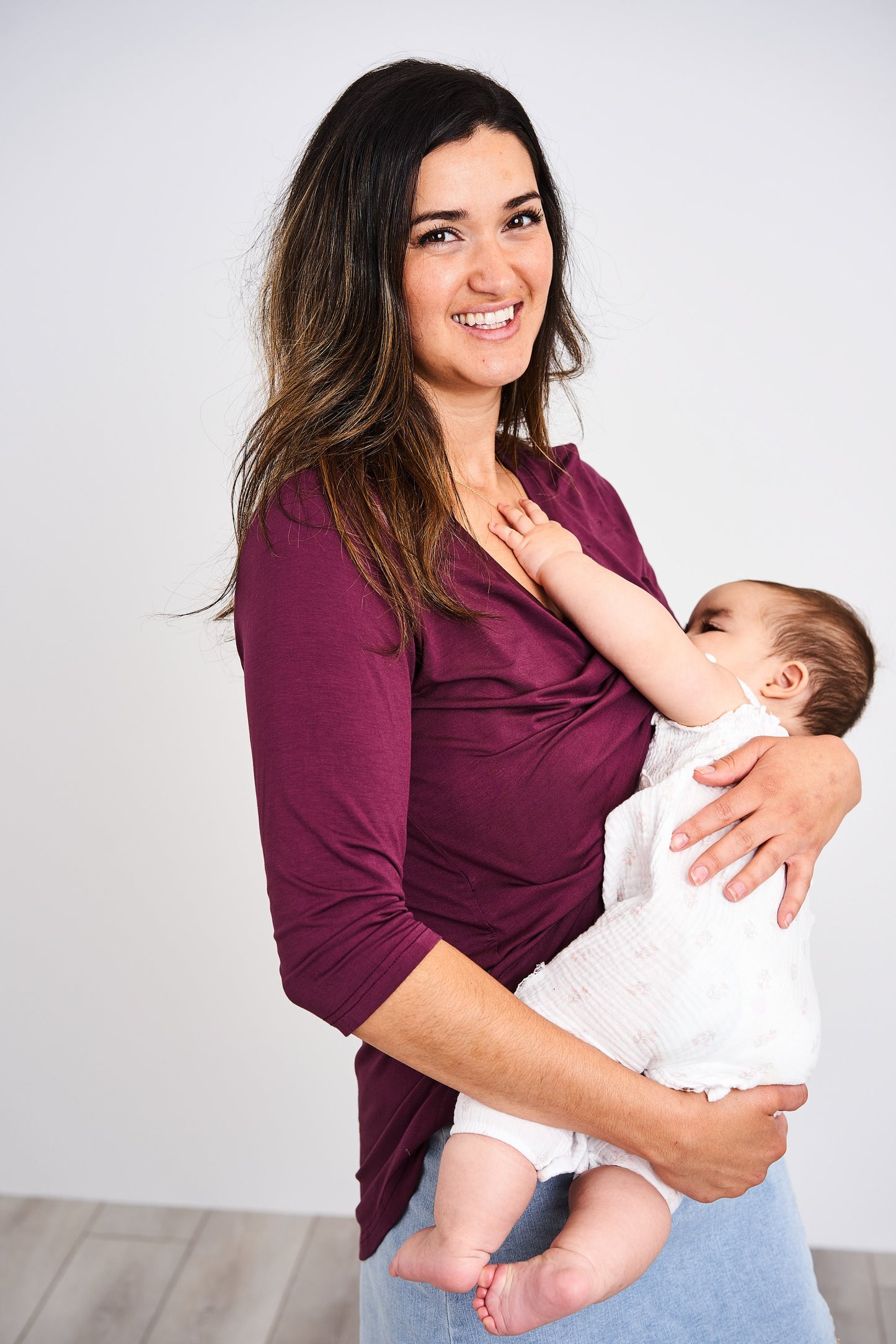 Latched Mama 3/4 Sleeve Scoop Neck Nursing Top 2.0