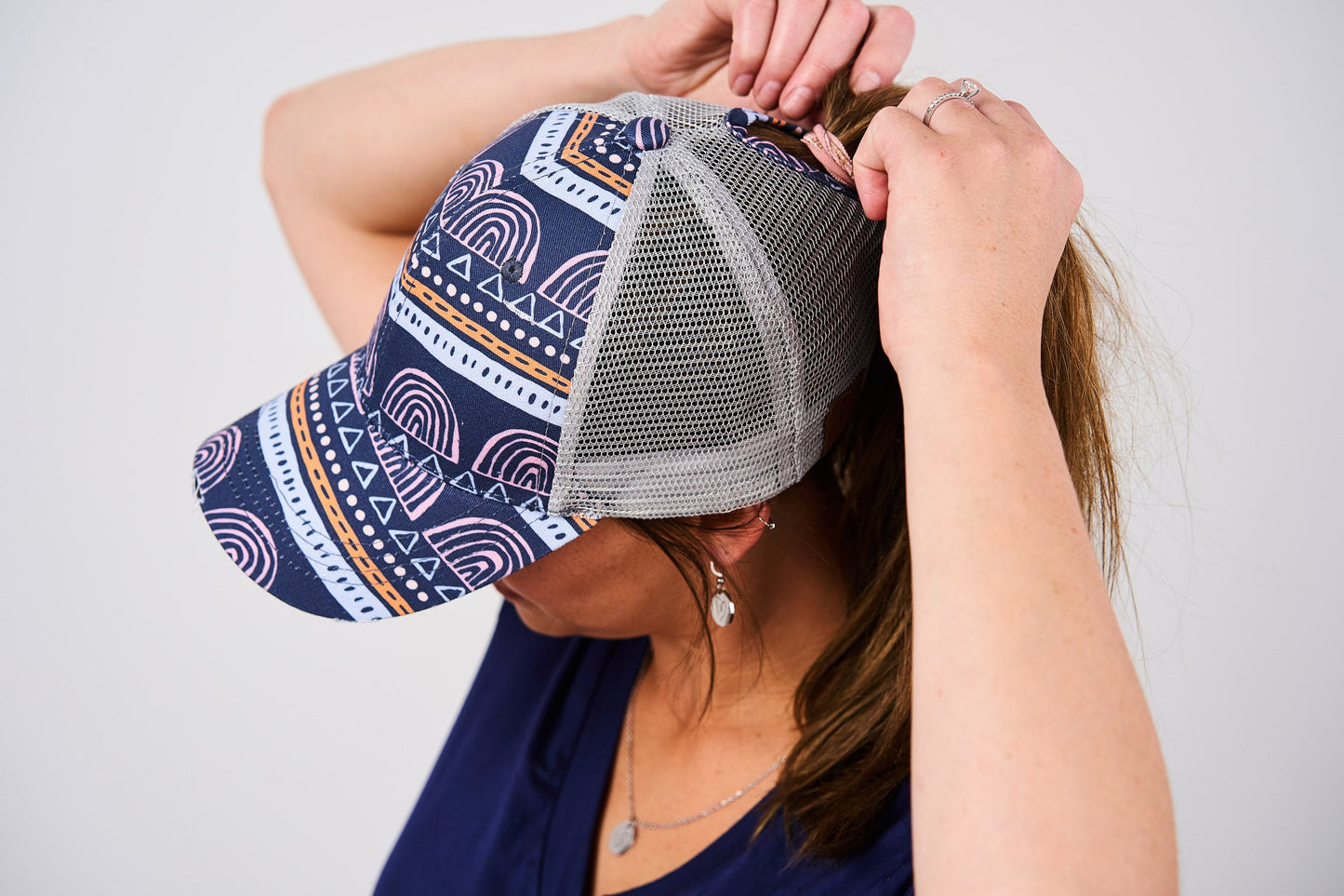 Latched Mama Rainbow Geometric Hat - Final Sale