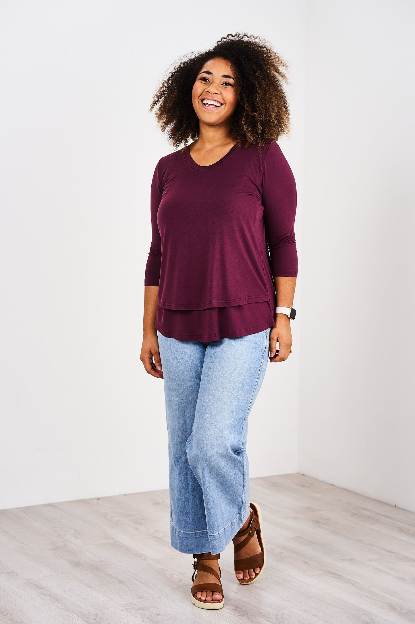 Latched Mama 3/4 Sleeve Scoop Neck Nursing Top 2.0