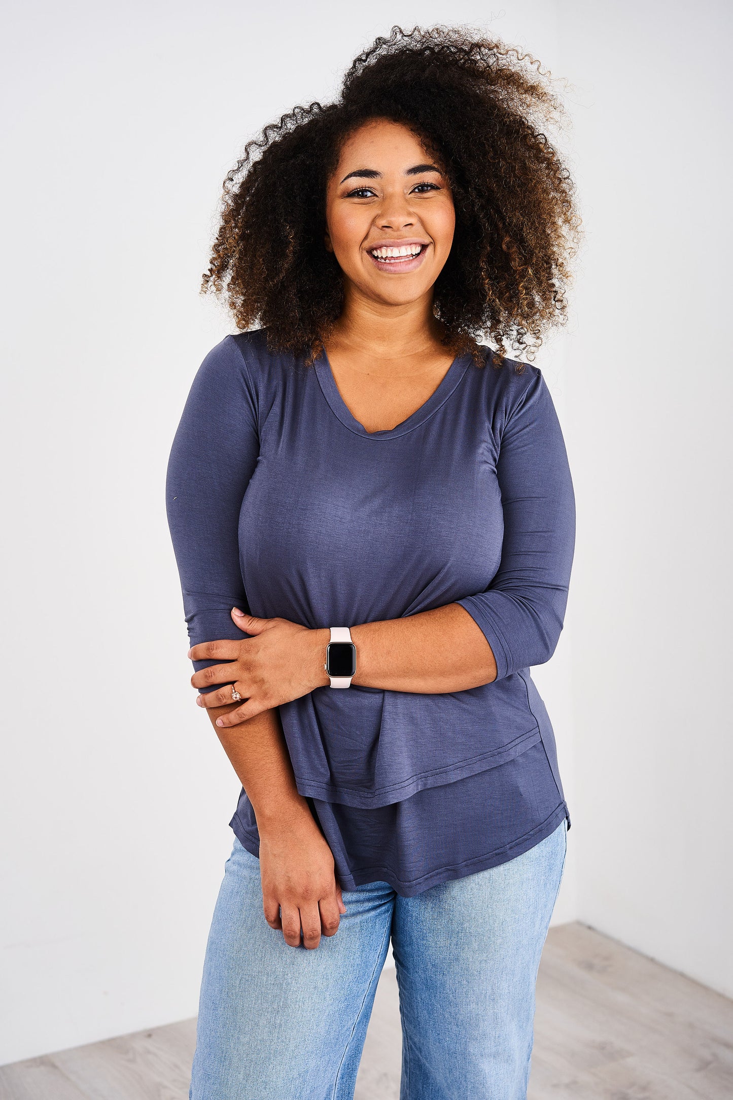 Latched Mama 3/4 Sleeve Scoop Neck Nursing Top 2.0