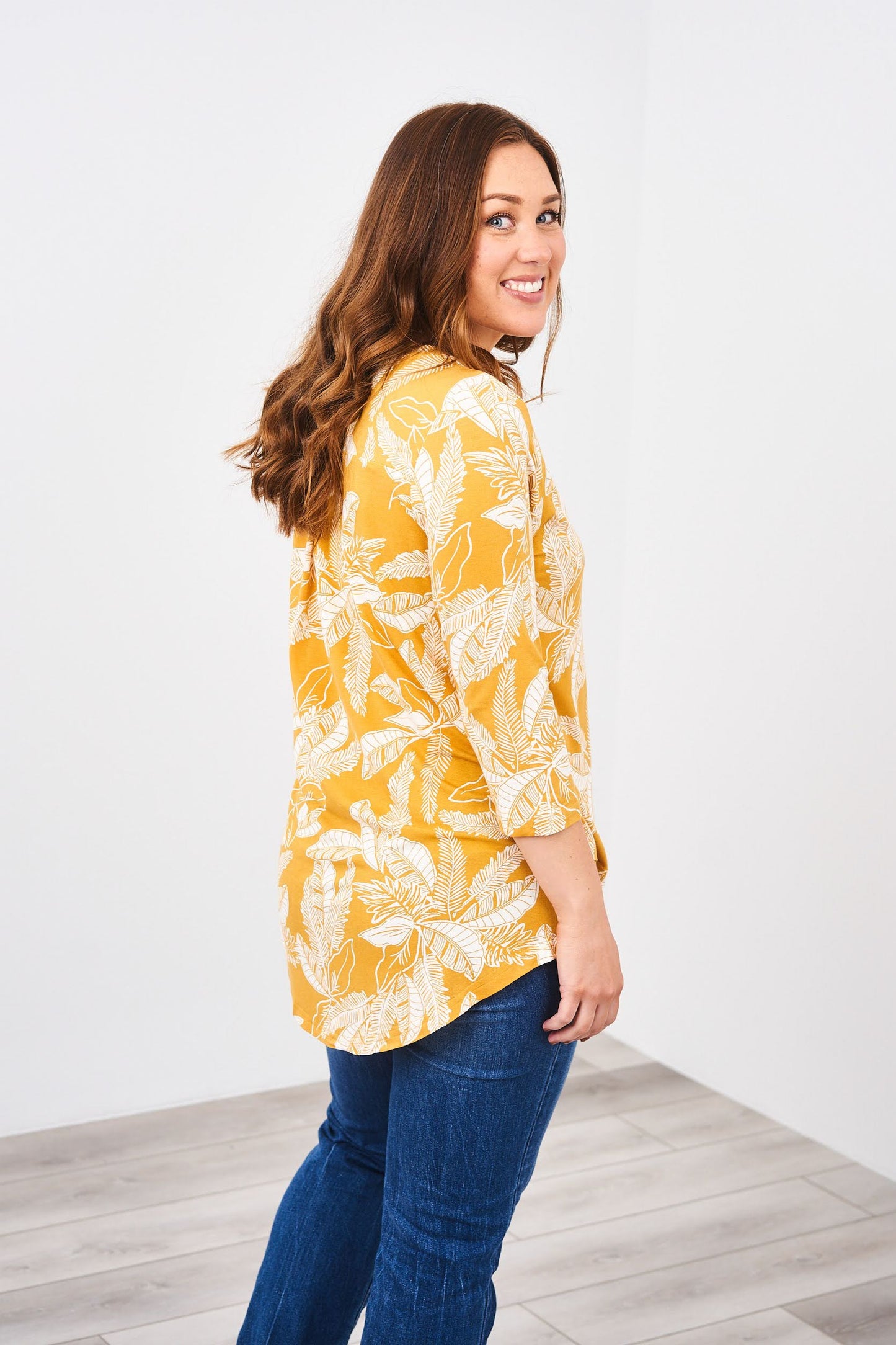 Latched Mama 3/4 Sleeve Scoop Neck Printed Nursing Top - Last Chance