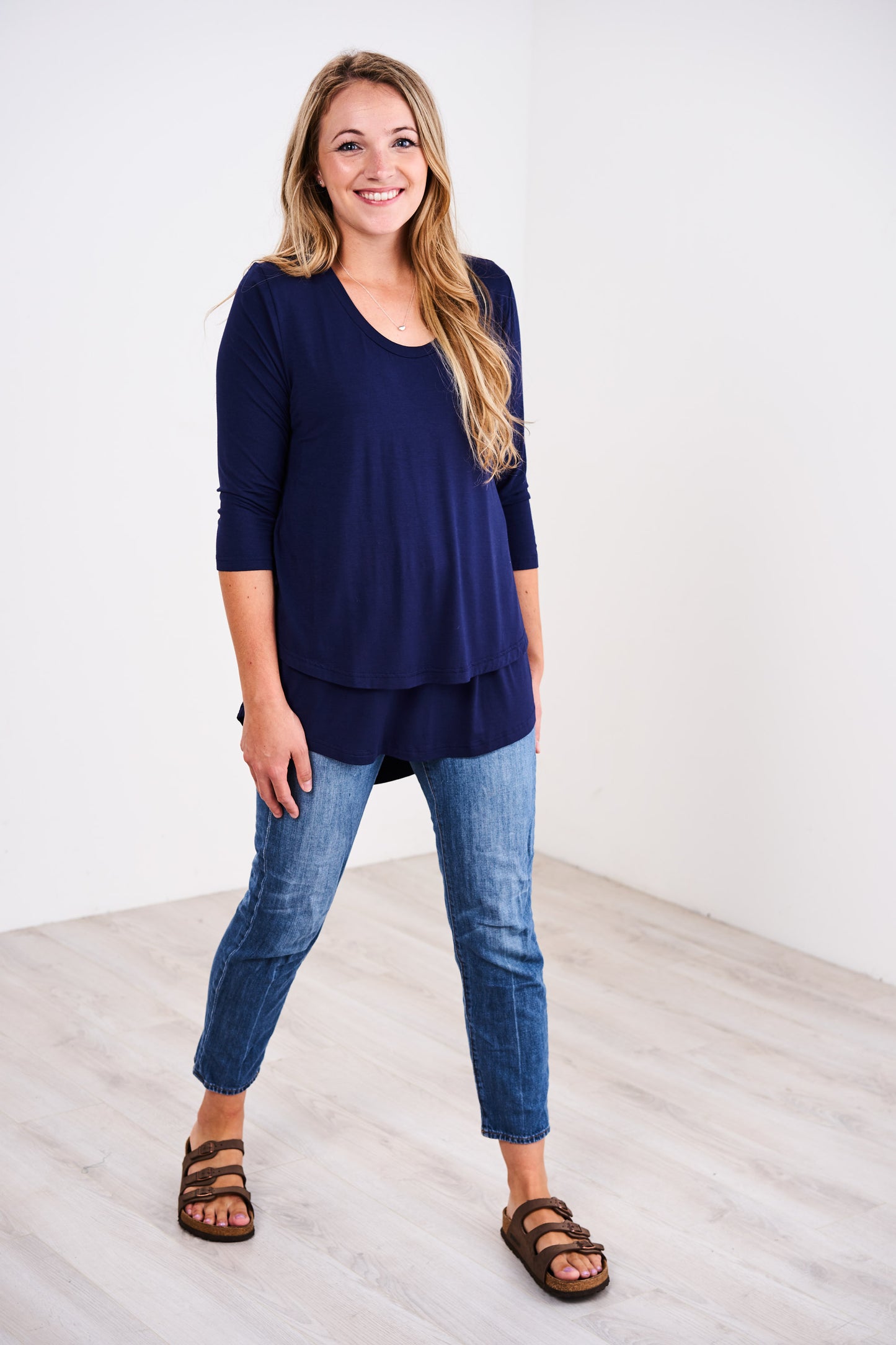 Latched Mama 3/4 Sleeve Scoop Neck Nursing Top 2.0