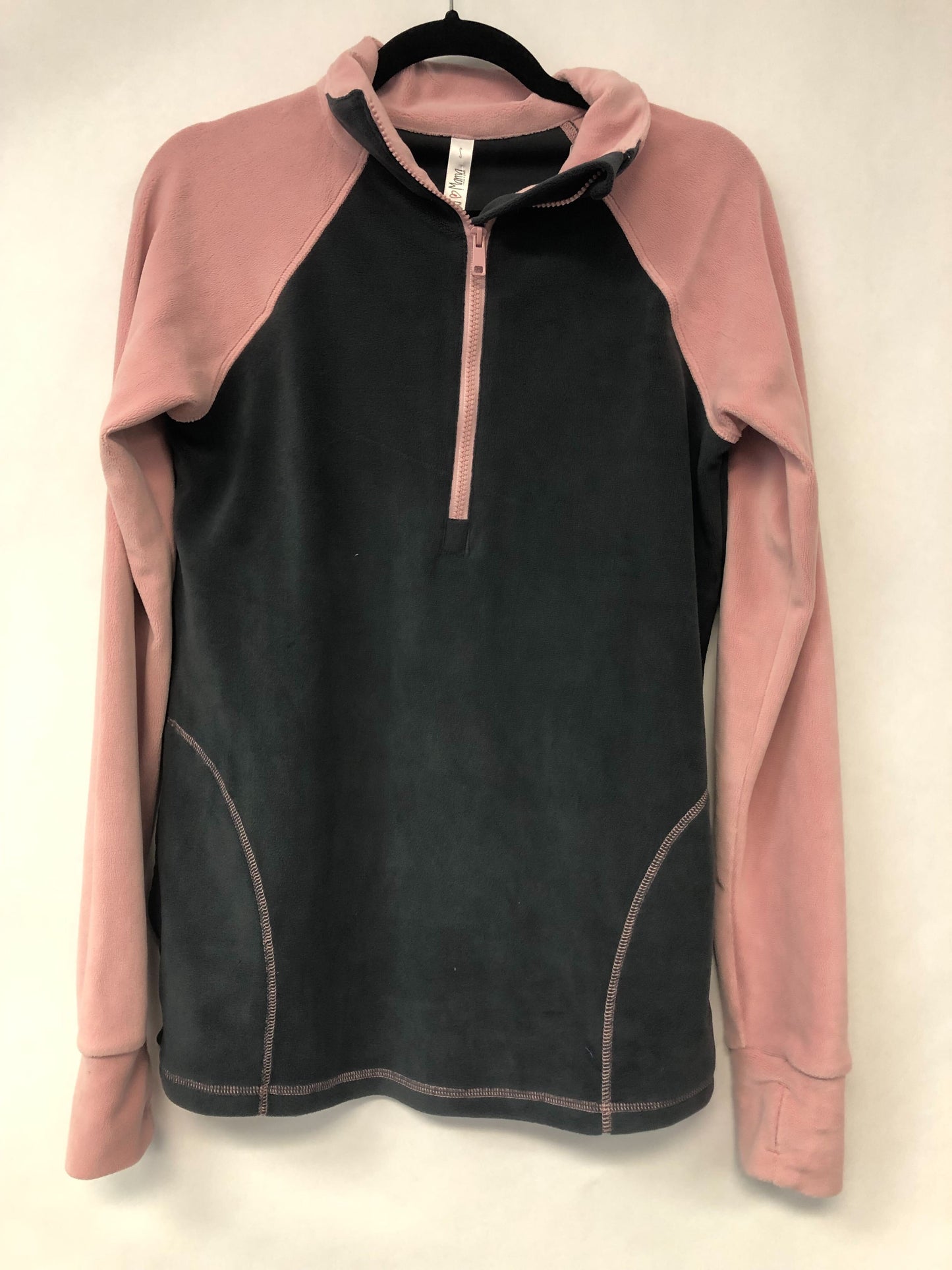 Outlet 6205 - Latched Mama Zip Fleece Nursing Pullover - Slate/Blush - Small