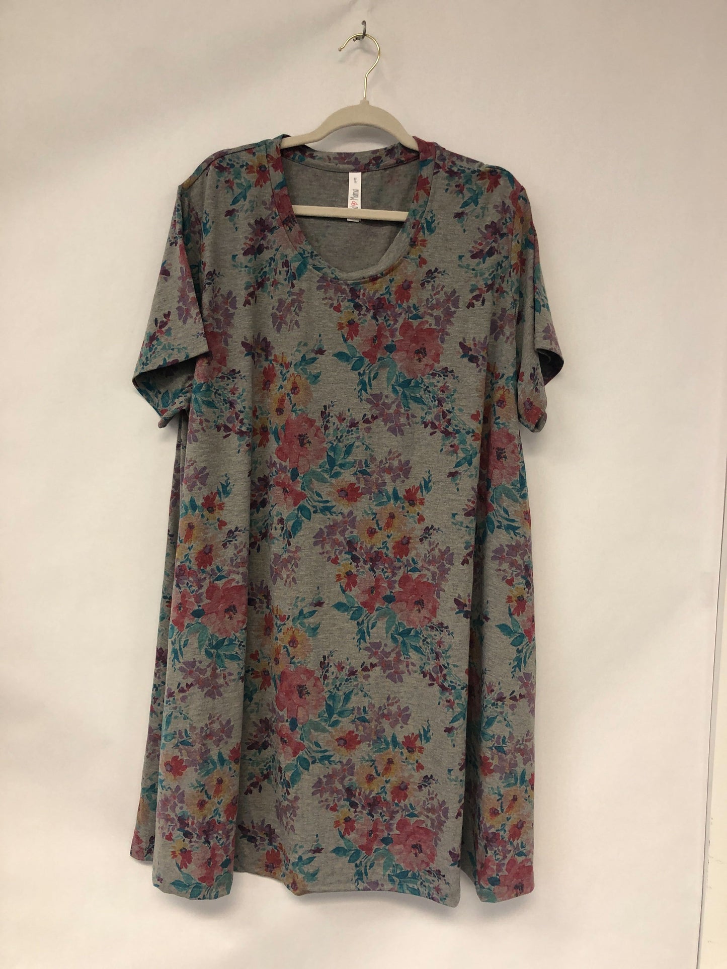 Outlet 6123 - Latched Mama Short Sleeve Swing Nursing Dress - Fresco Garden - 4X