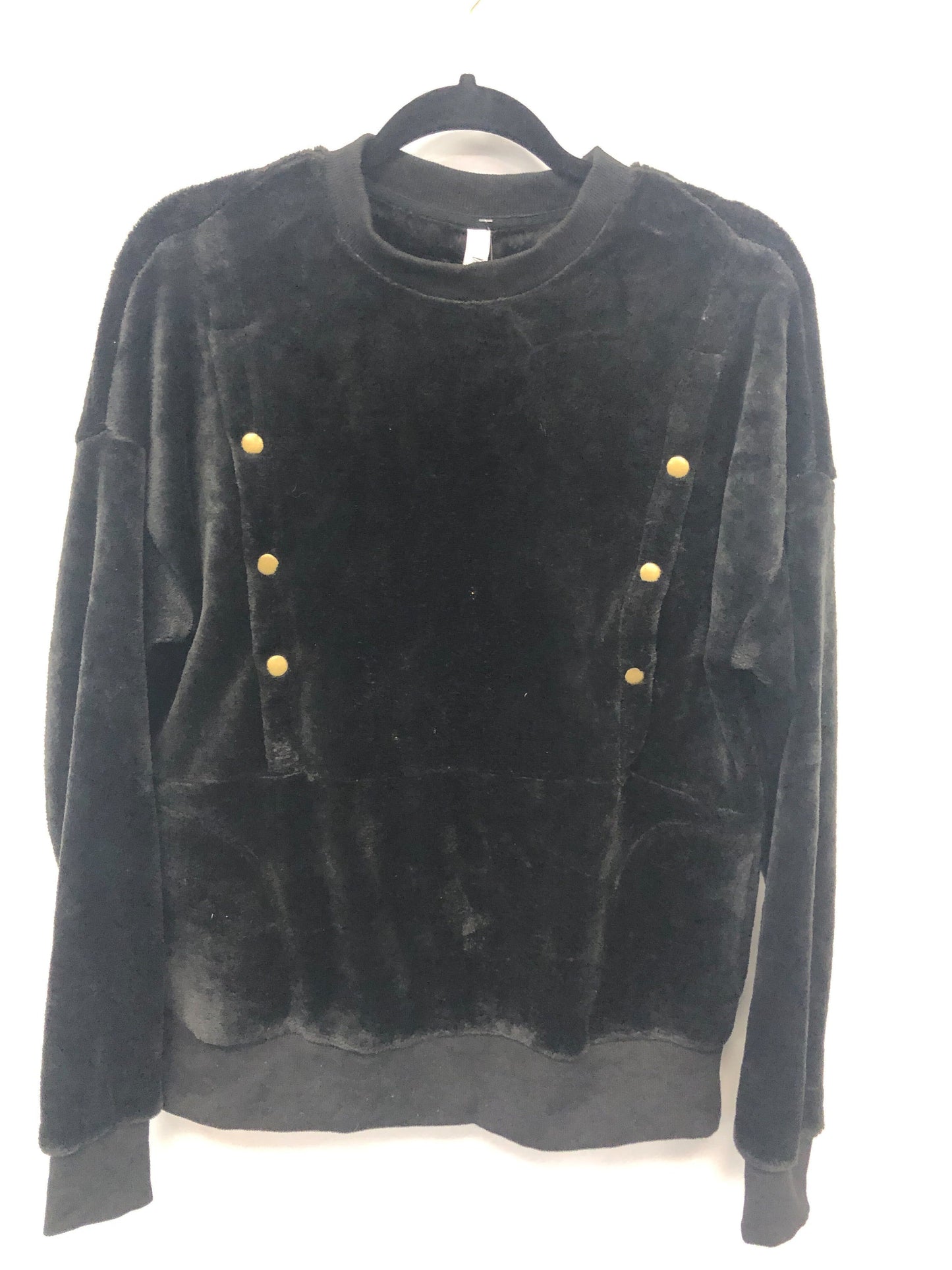 Outlet 6070 - Latched Mama Fleece Snap Nursing Pullover - Black - Extra Small