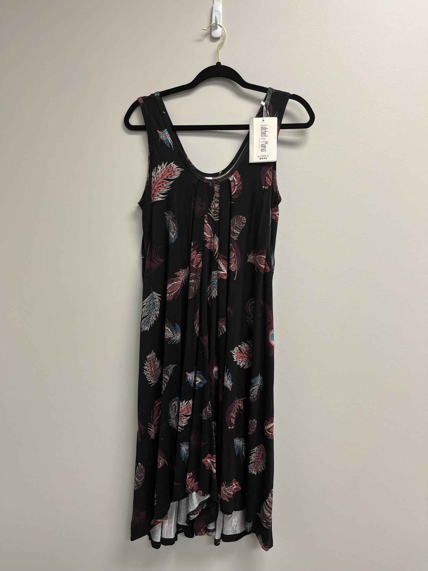 Outlet 4290 - Latched Mama Printed Nursing Romper - Onyx Plumes - Standard