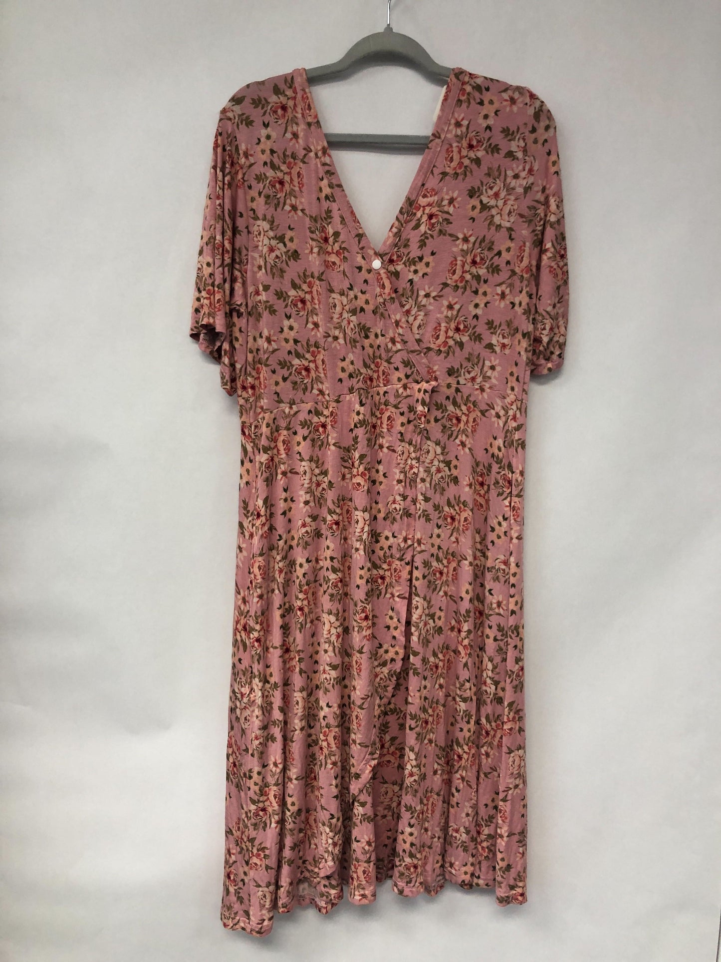 Outlet 6100 - Latched Mama Labor & Postpartum Wrap Dress - Mossy Meadow - Extra Large
