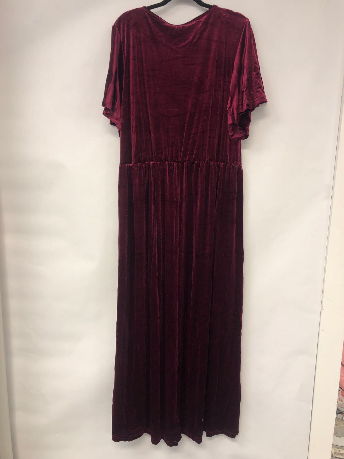 Outlet 6026 - Latched Mama Velour Nursing Maxi - Cranberry - 3X