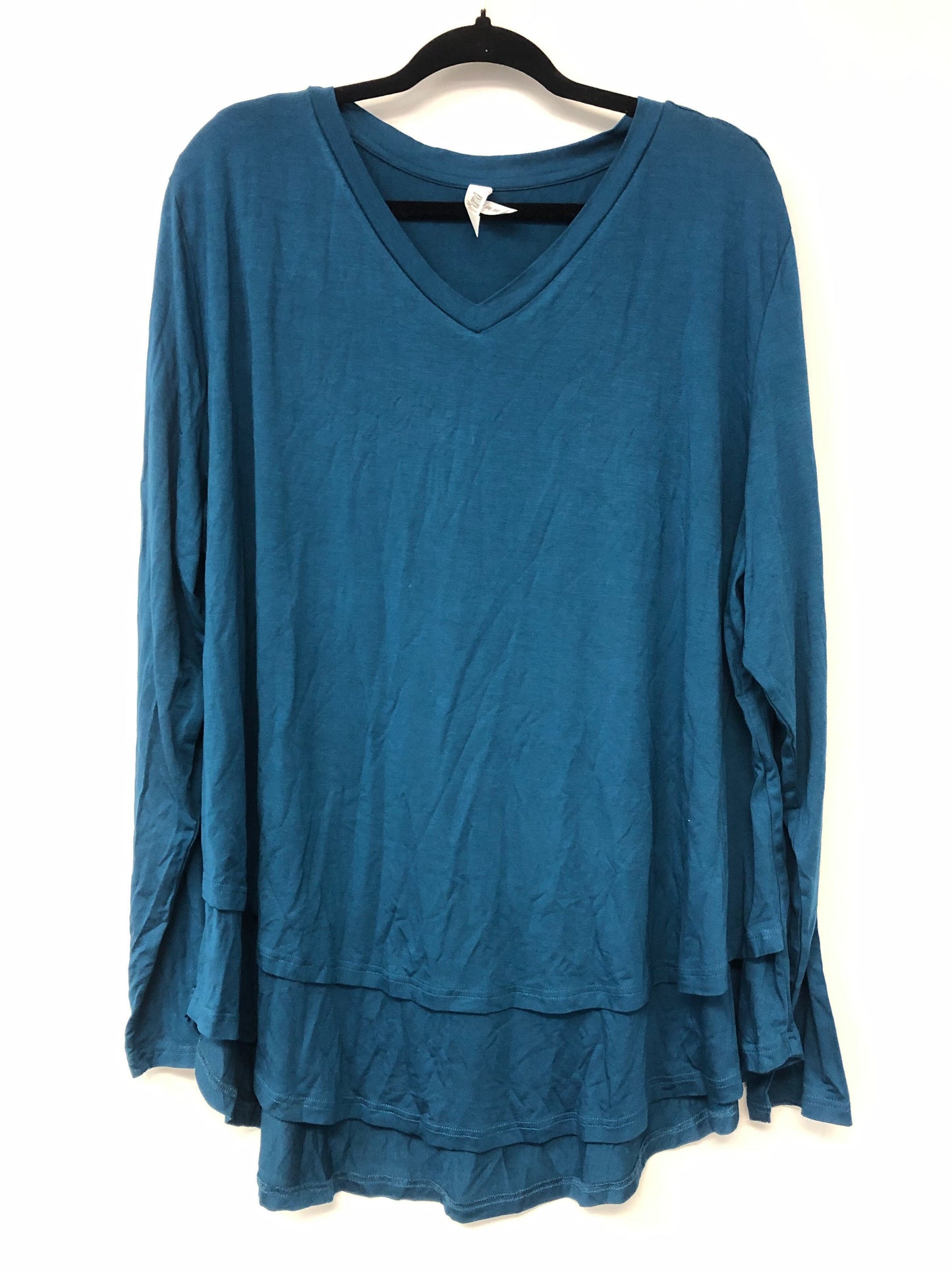 Outlet 6140 - Latched Mama Long Sleeve V-Neck Tee - Prussian Blue - 3X