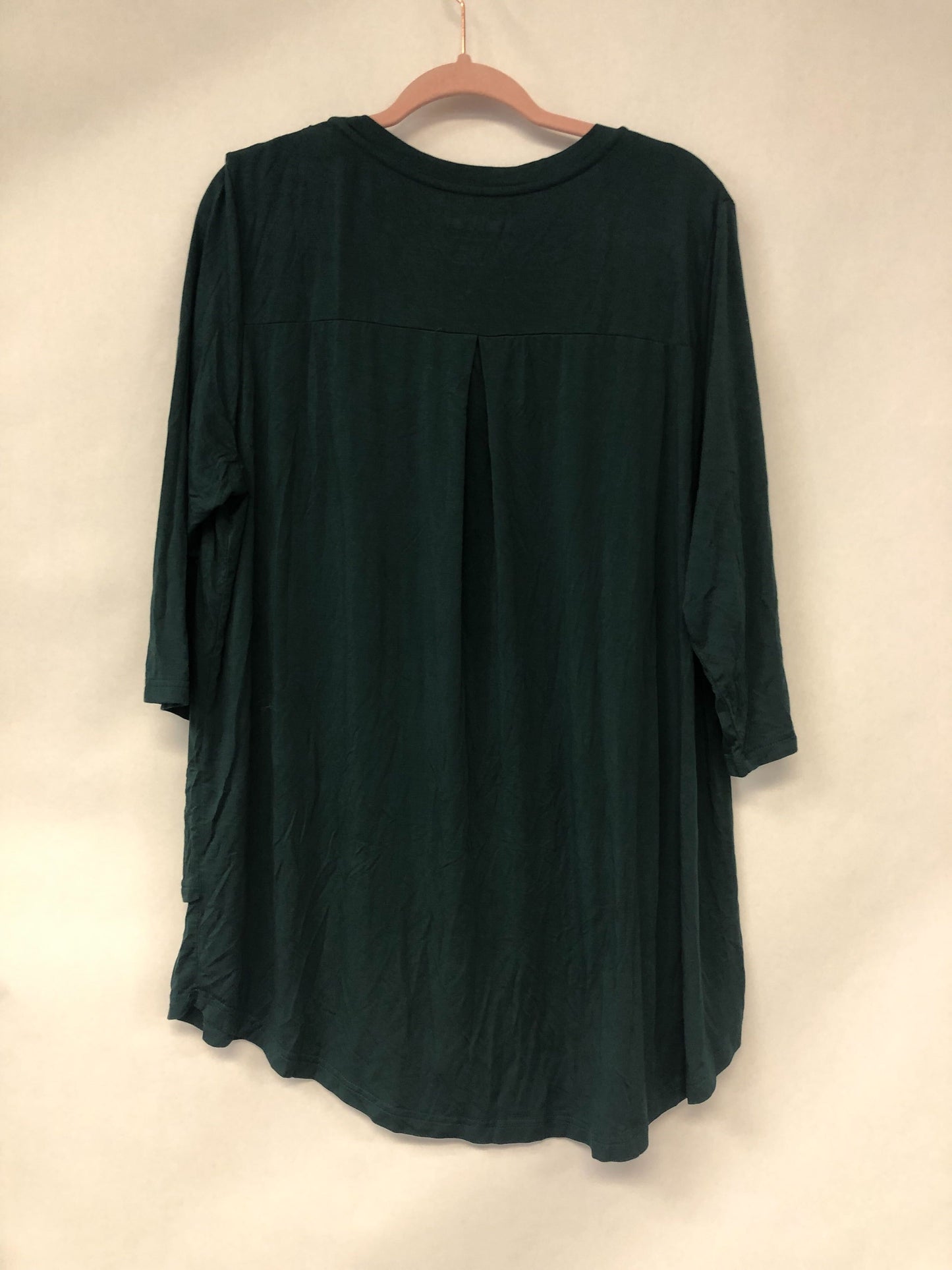 Outlet 6114 - Latched Mama 3/4 Sleeve Scoop Neck Nursing Top 2.0 - Forest Green - 2X
