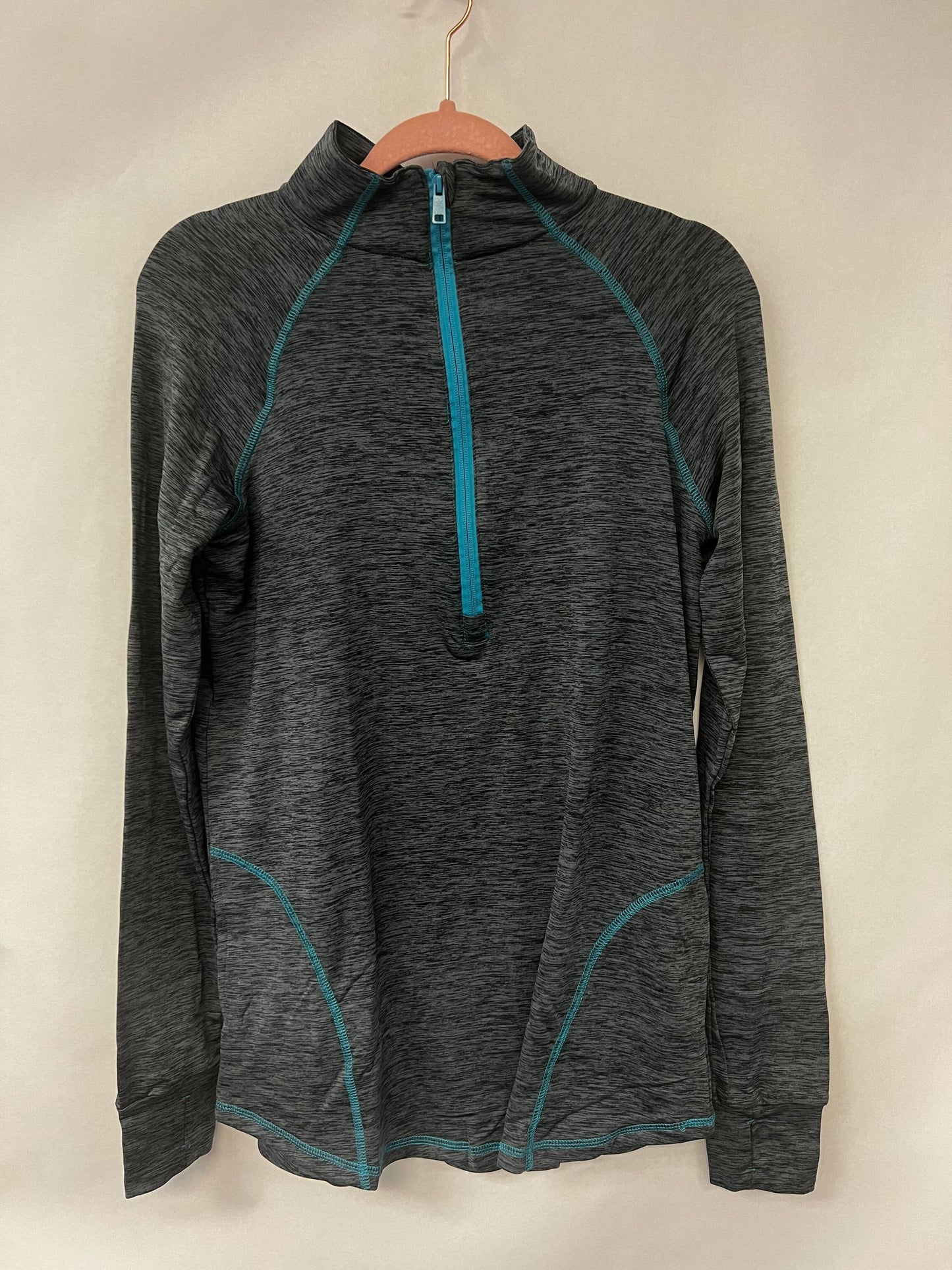 Outlet 6134 - Latched Mama 1/4 Zip Performance Nursing Pullover - Charcoal/Teal - Medium