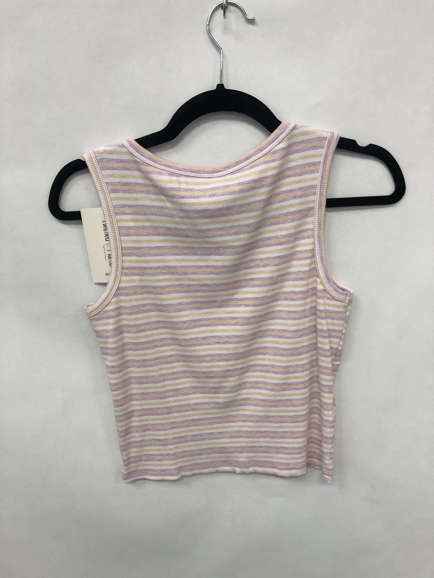 Outlet 6239 - Latched Mama Henley Nursing Crop Top - Lilac/Wheat/Cream - Medium