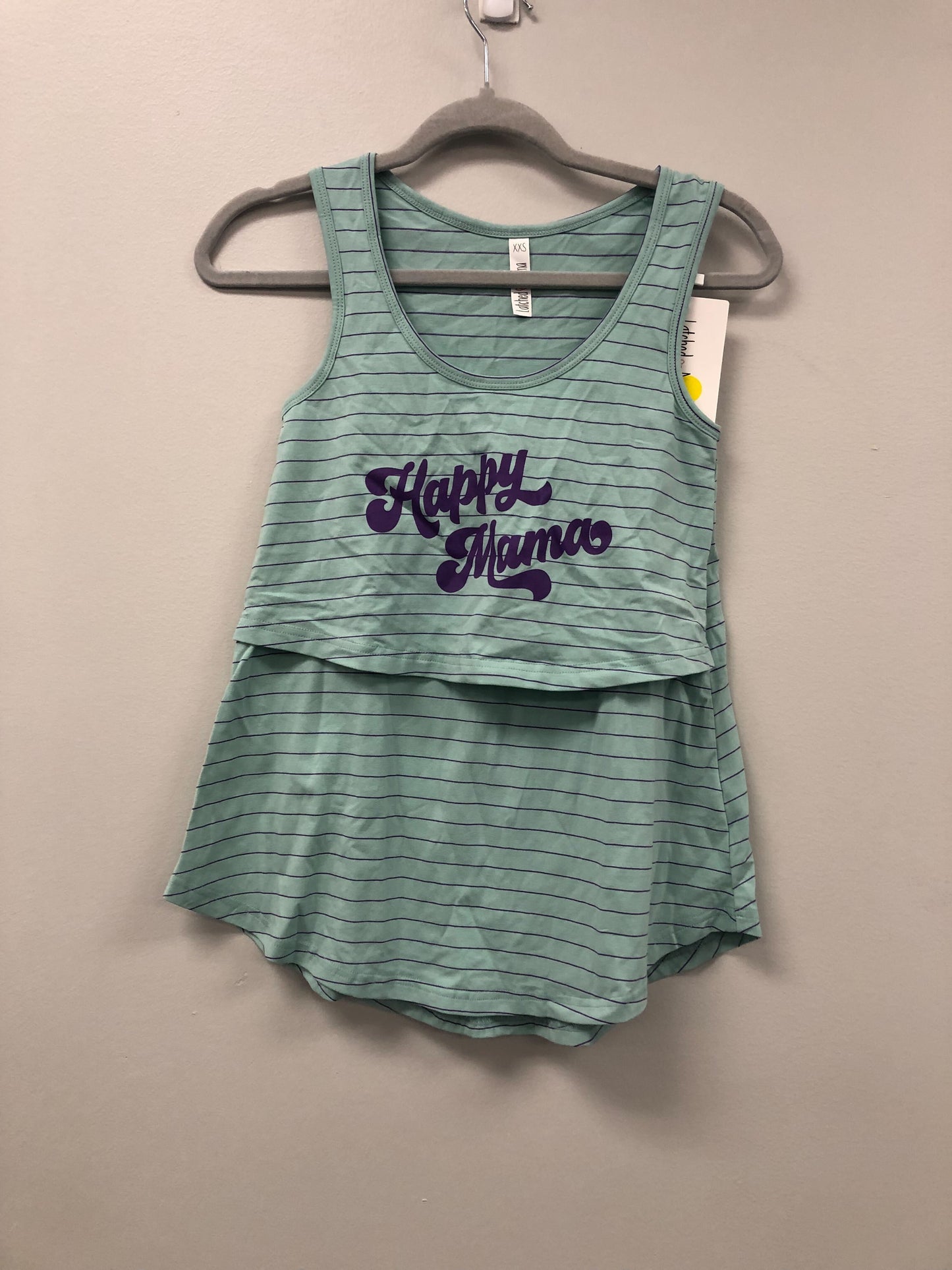 Outlet 5929 - Latched Mama Swing Nursing Tank - Plum Stripe - Extra Extra Small